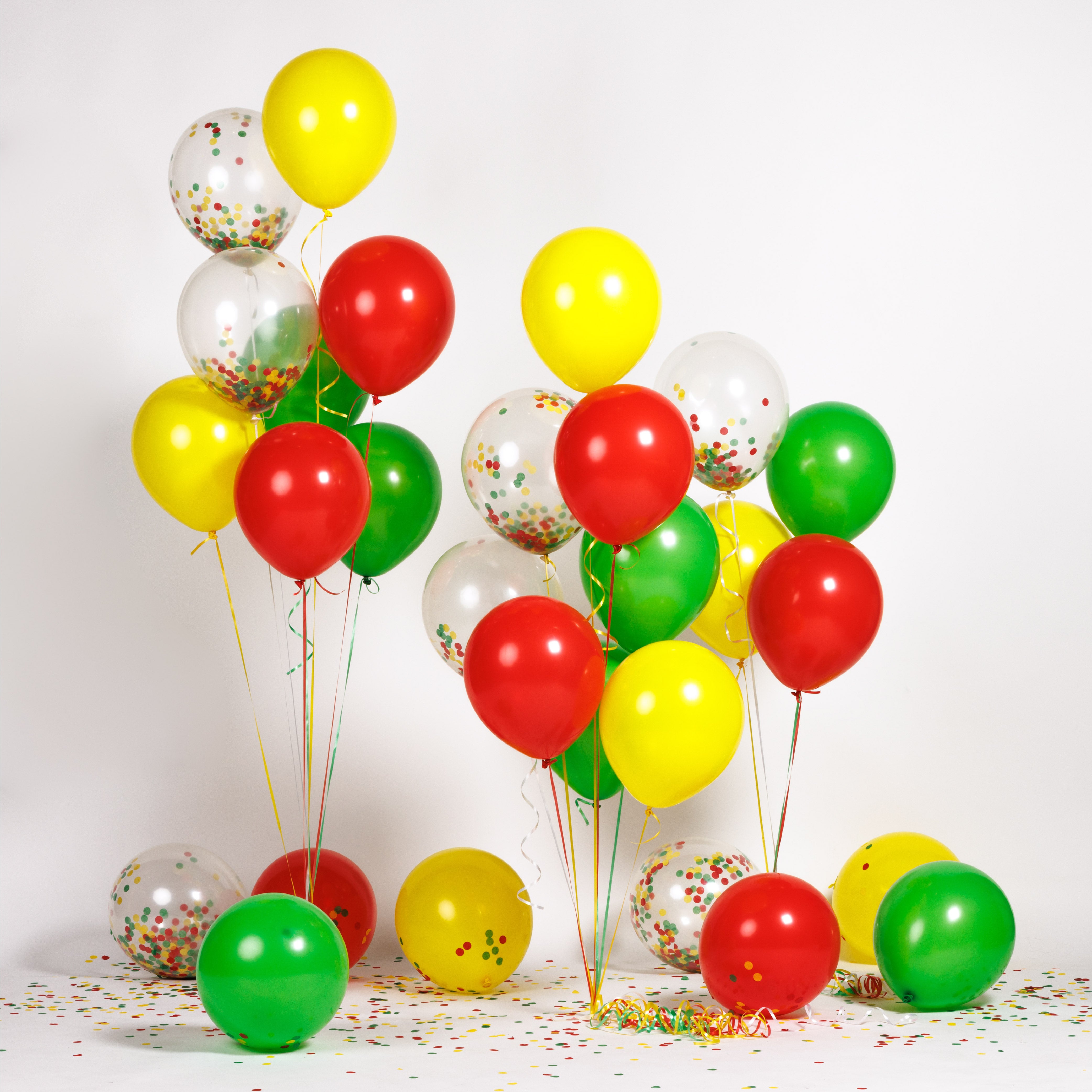 40 Stuks Rood, Geel & Groen Carnaval Ballonnen