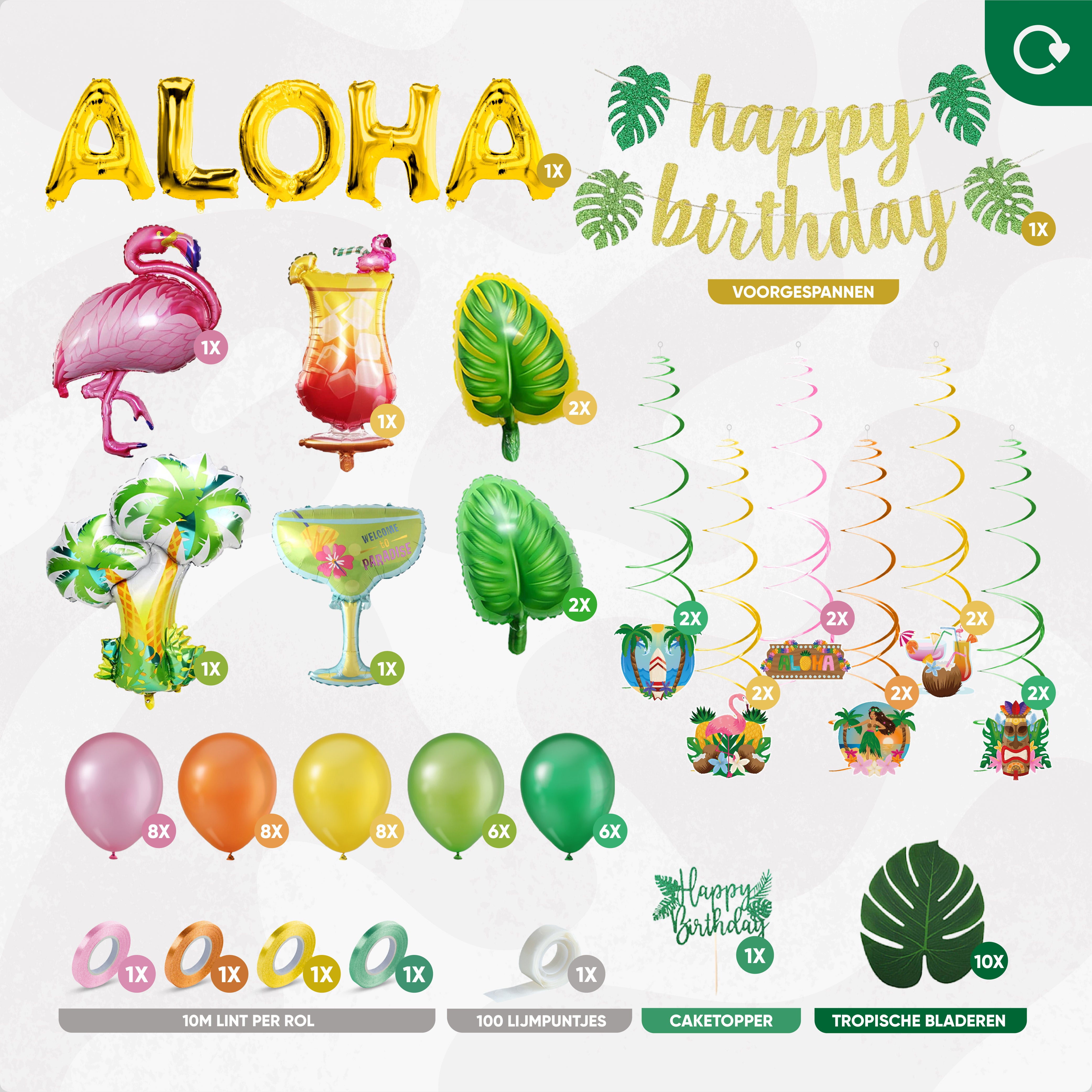 Tropisch Hawaii Aloha Verjaardag Feestpakket