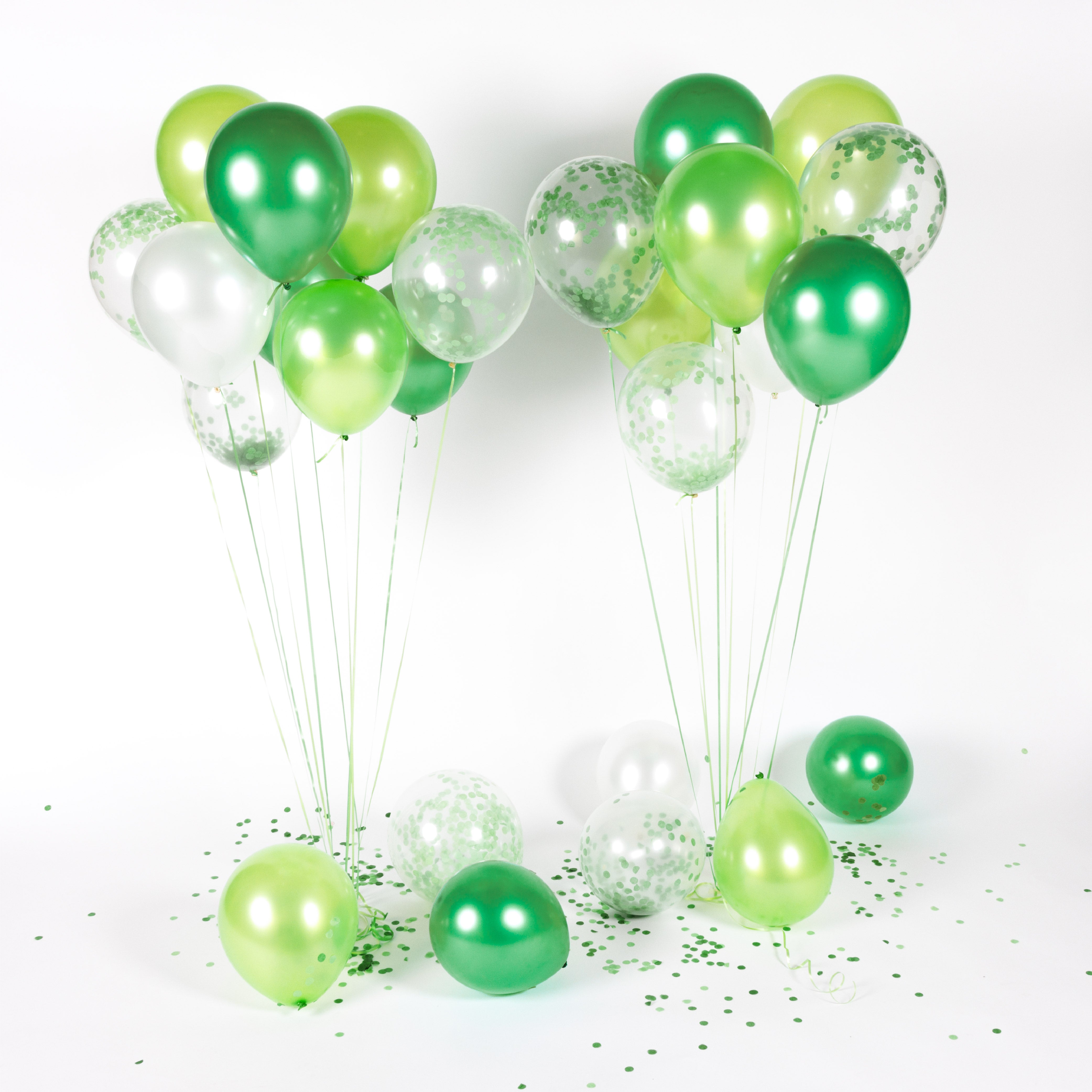 40 Stuks Groen, Wit & Donkergroen Ballonnen