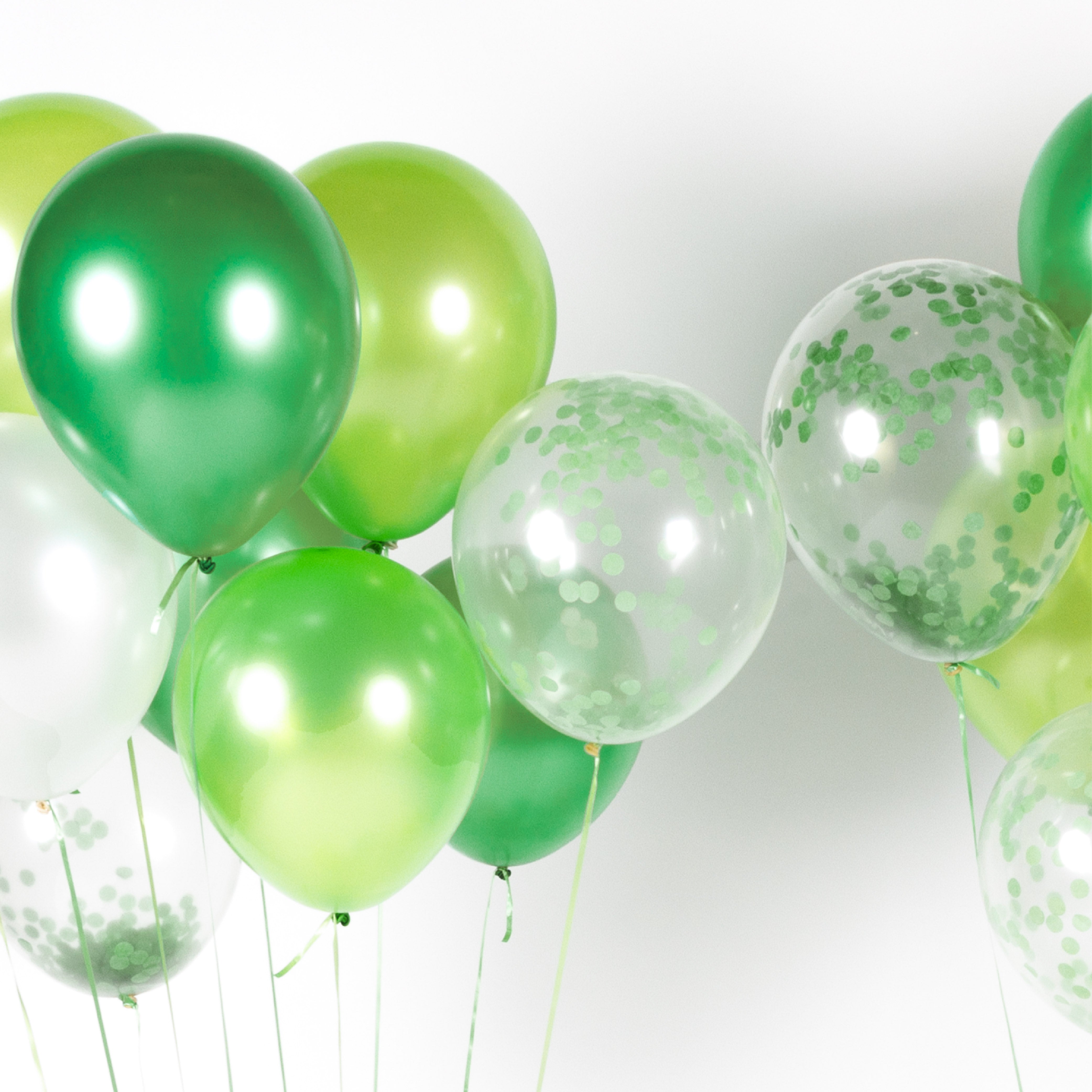 40 Stuks Groen, Wit & Donkergroen Ballonnen