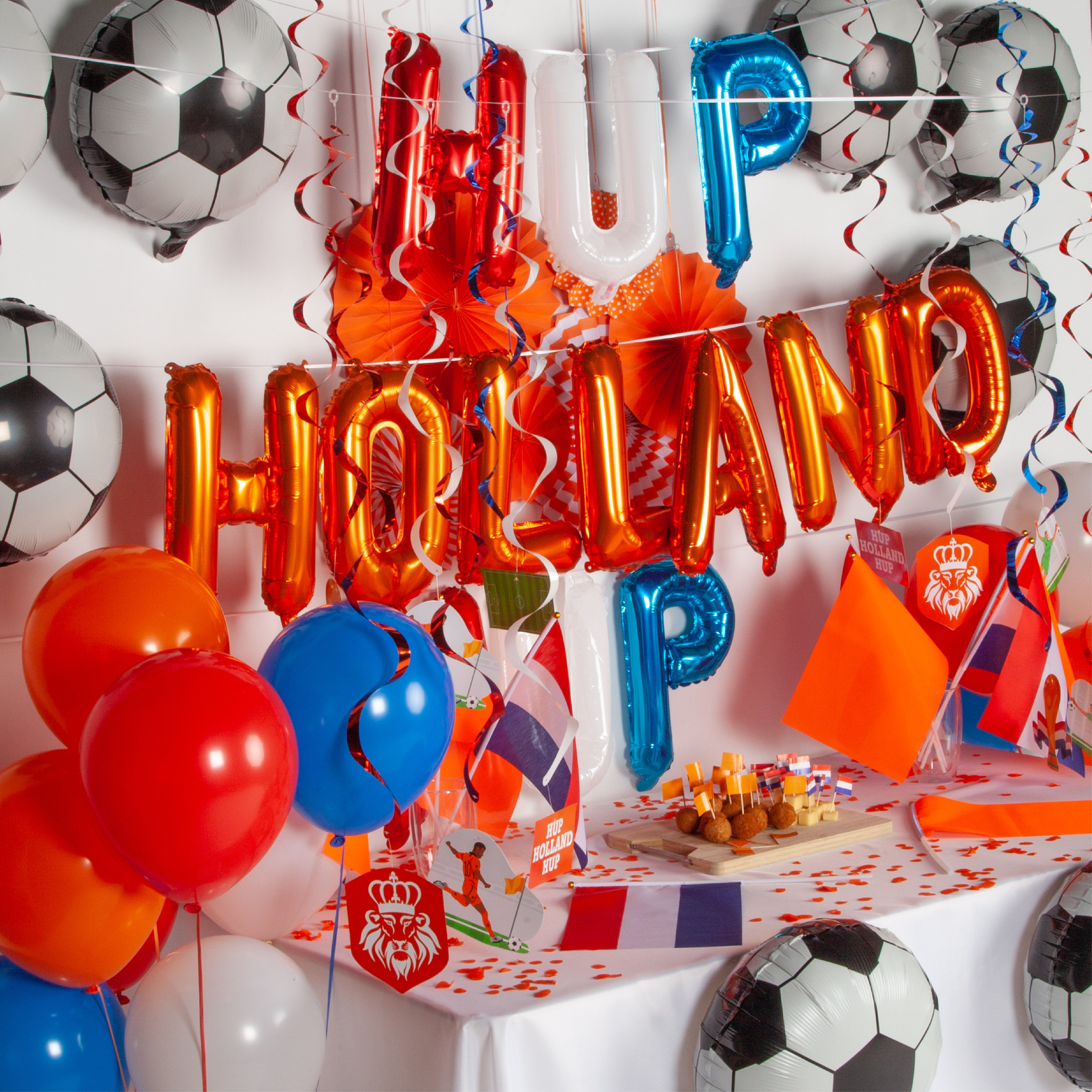 EK & WK Voetbal Nederland Feestpakket Oranje, Rood, Wit & Blauw
