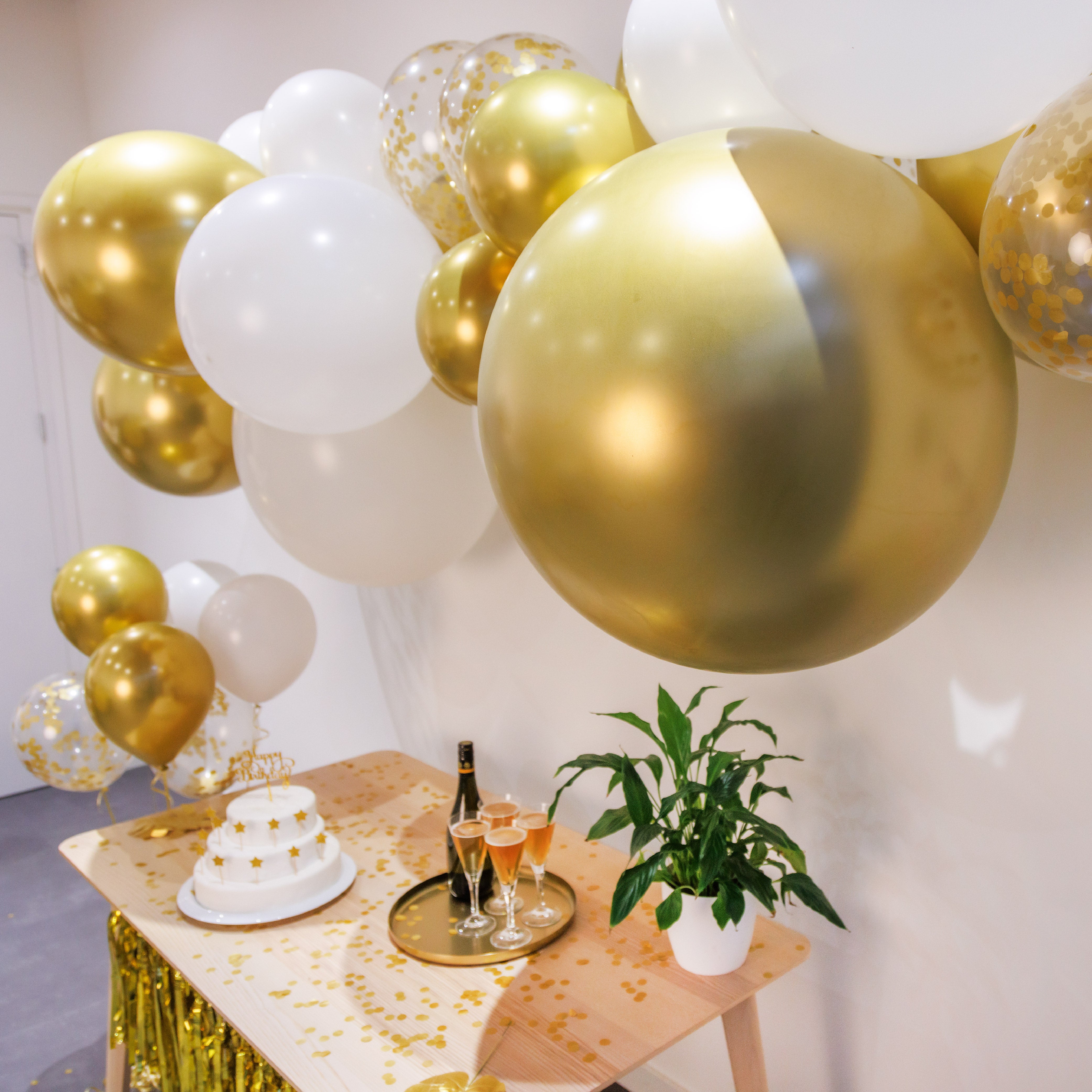 Ballonnenboog Wit & Goud
