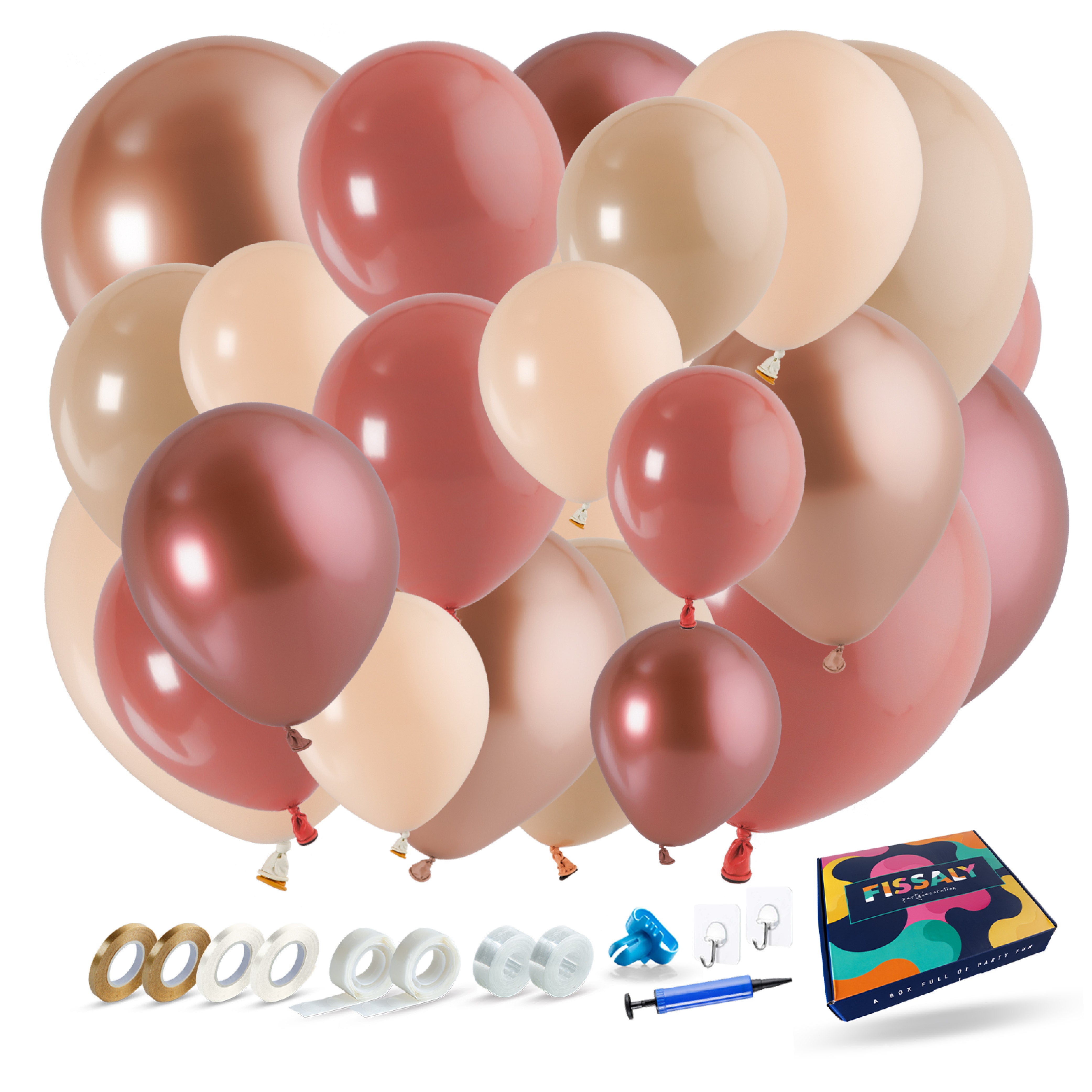 Ballonnenboog Beige, Rose Goud & Goud