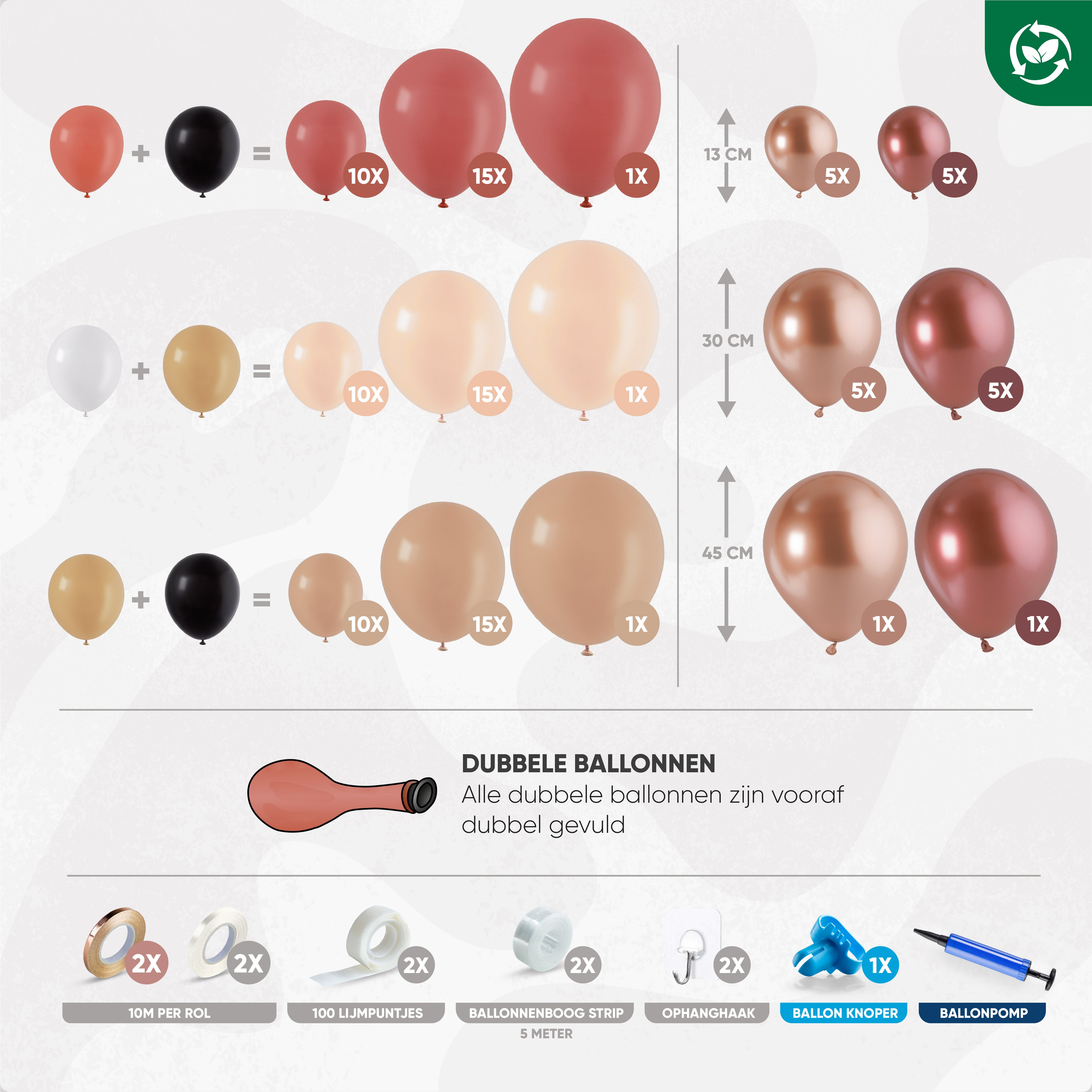 Ballonnenboog Beige, Rose Goud & Goud