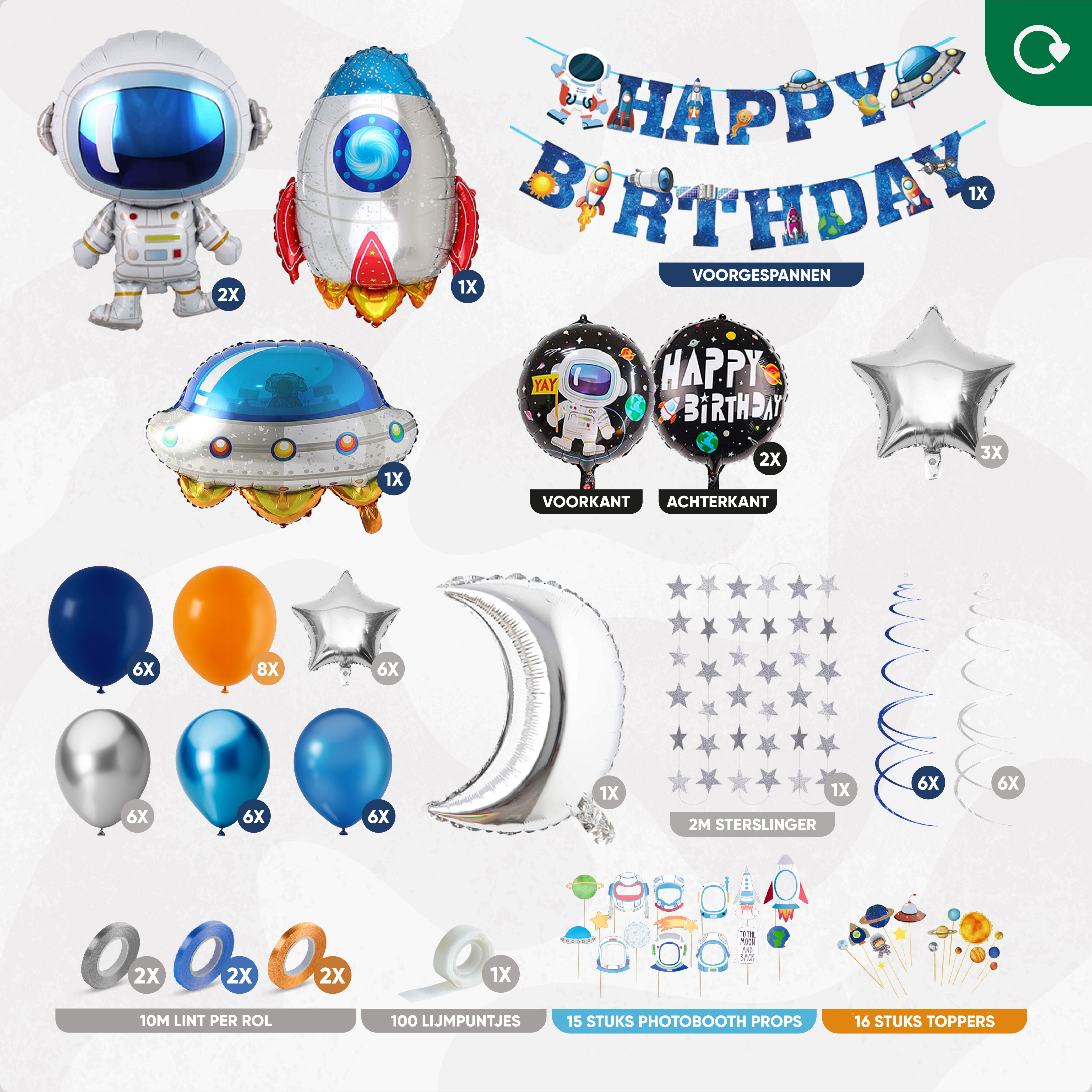 Ruimte, Raket & Astronaut Verjaardag Feestpakket