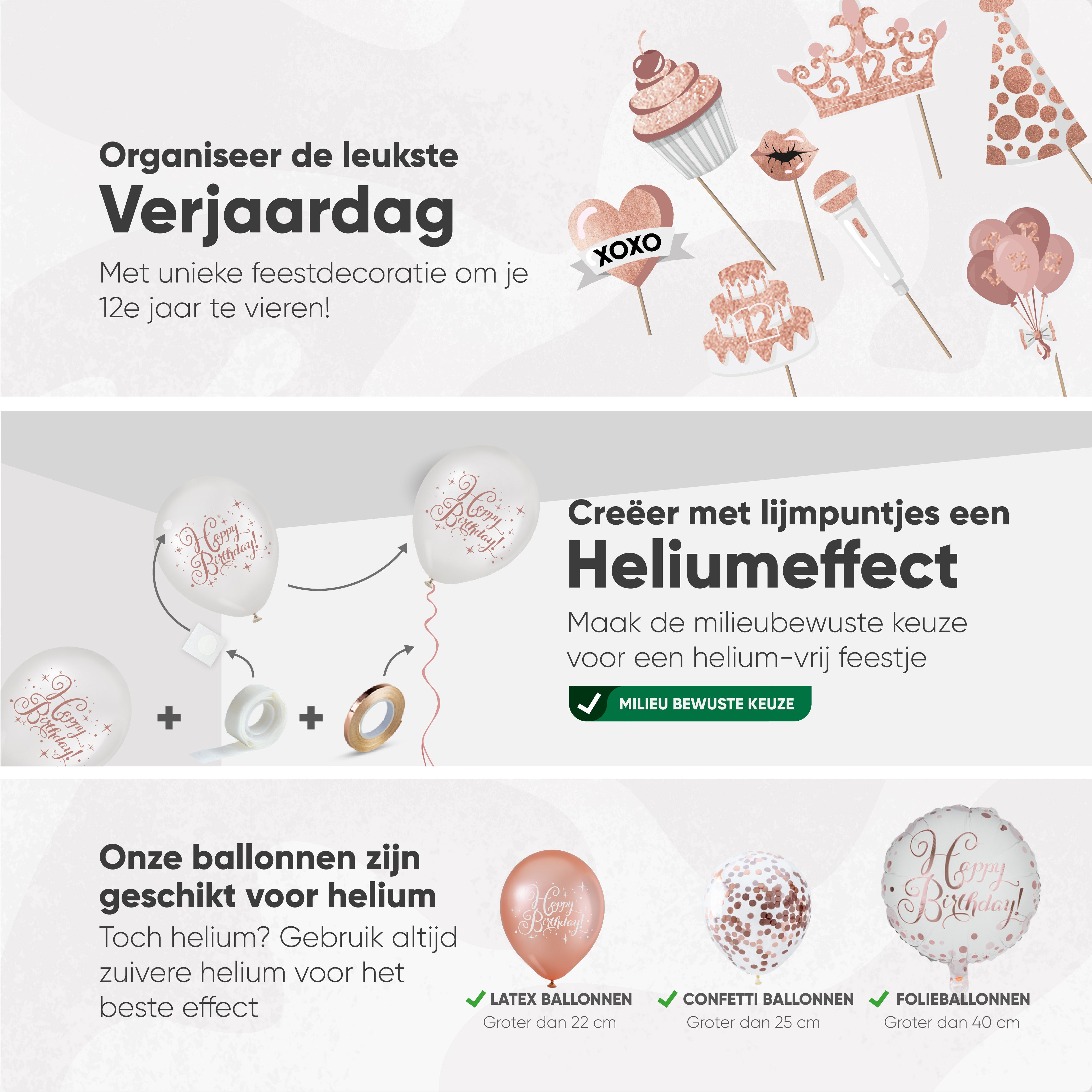 12 Jaar Leeftijd Feestpakket Rose Goud Wit
