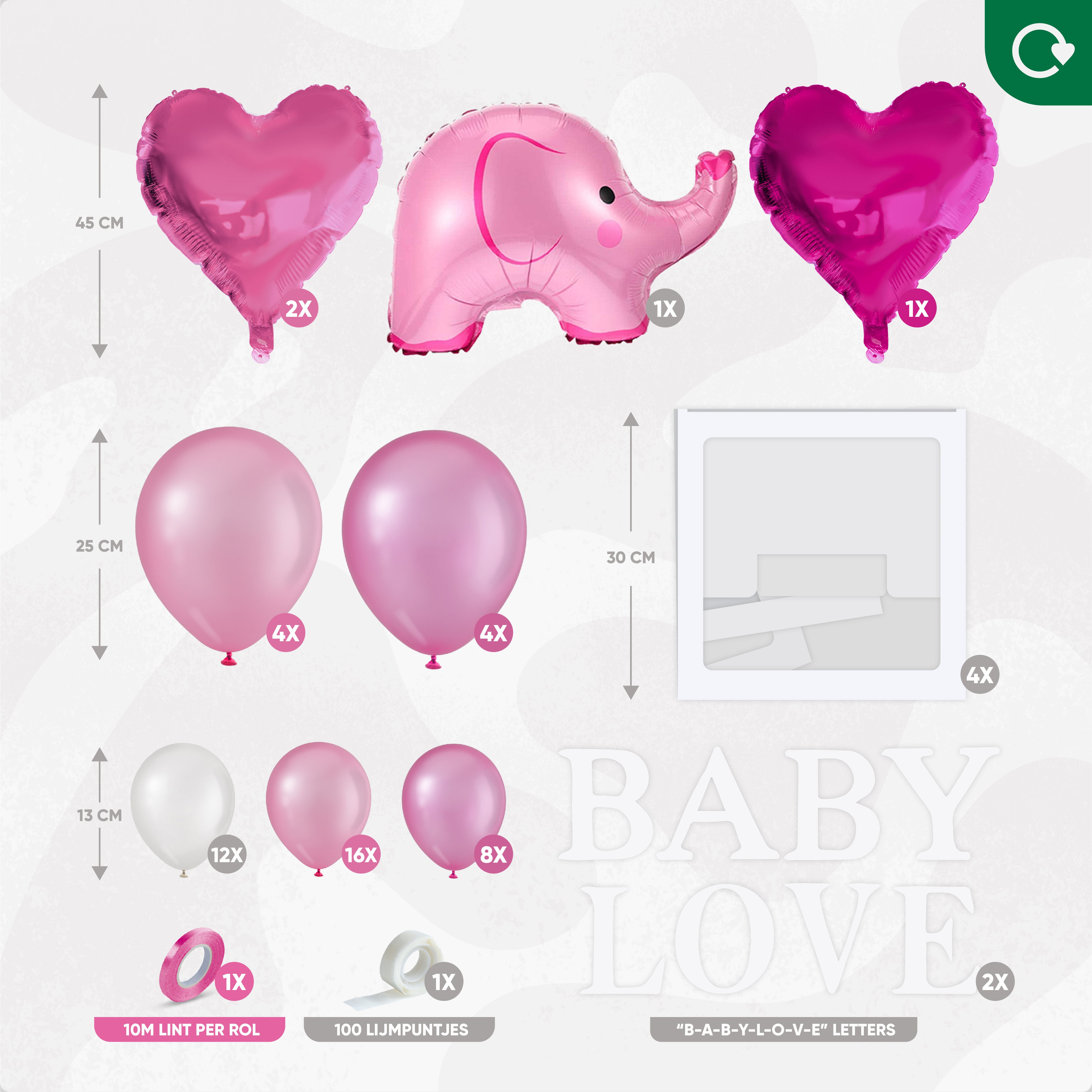 Babyshower Meisje Dozen Feestpakket Roze
