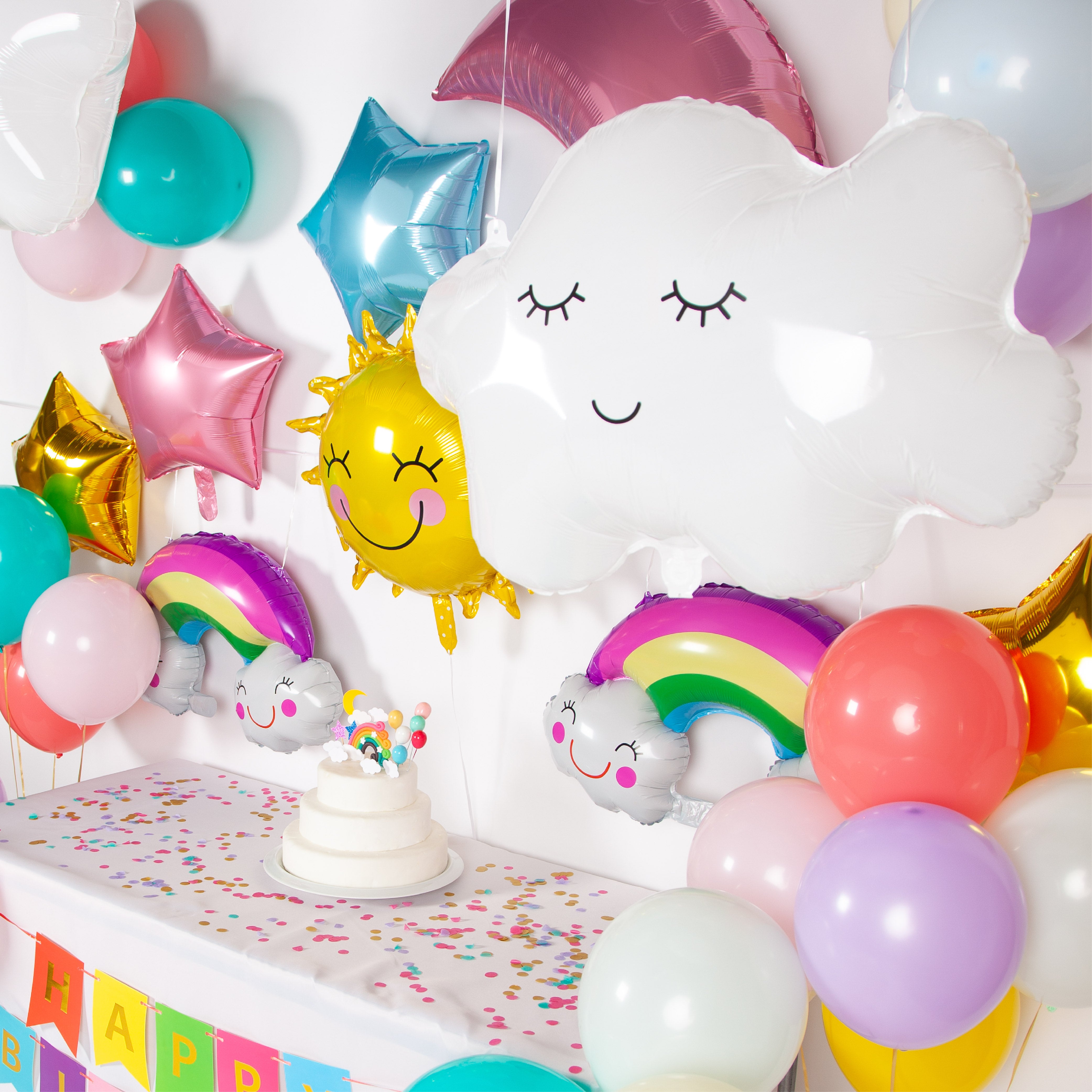 Regenboog Wolken Pastel Verjaardag Feestpakket
