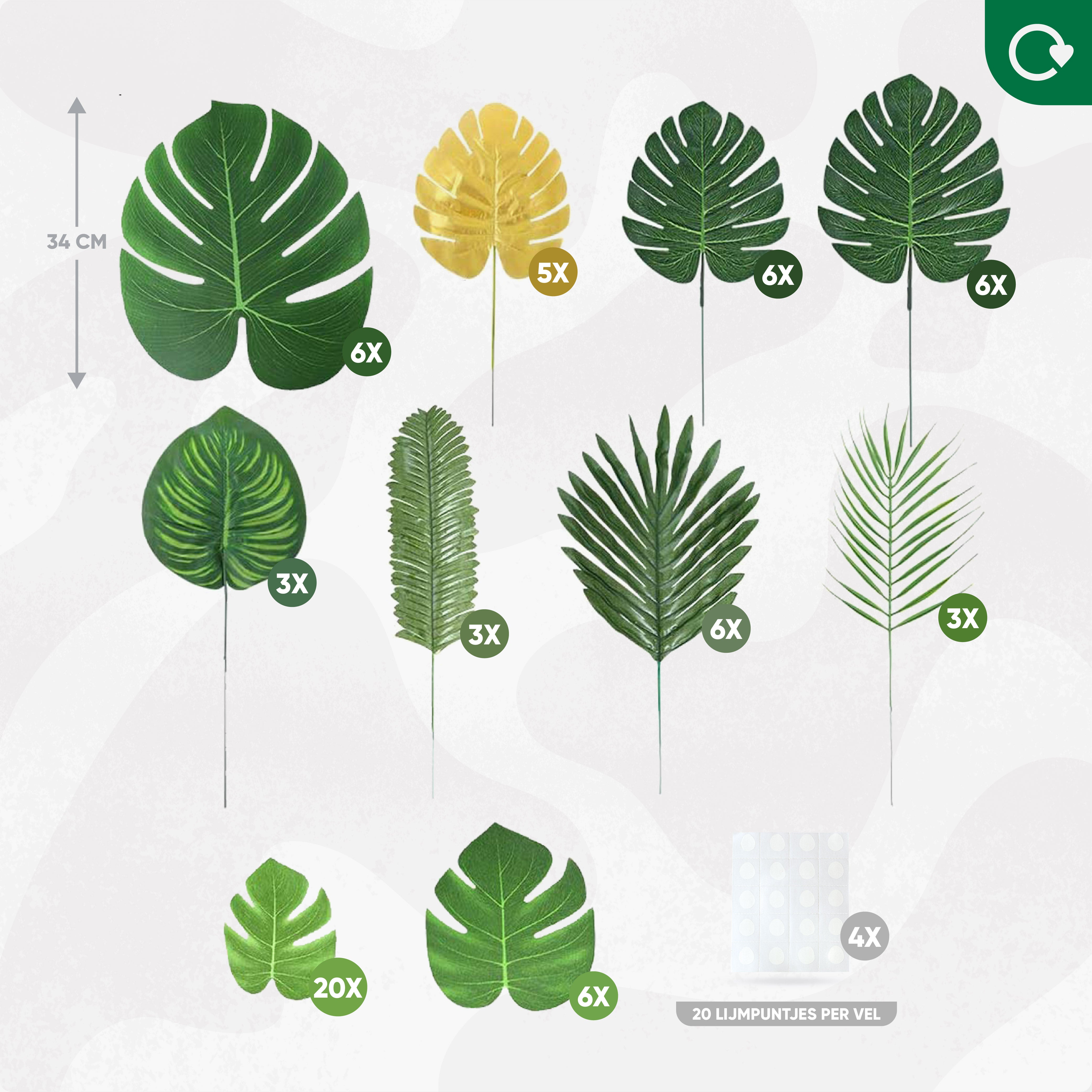 70 Stuks Tropische Bladeren