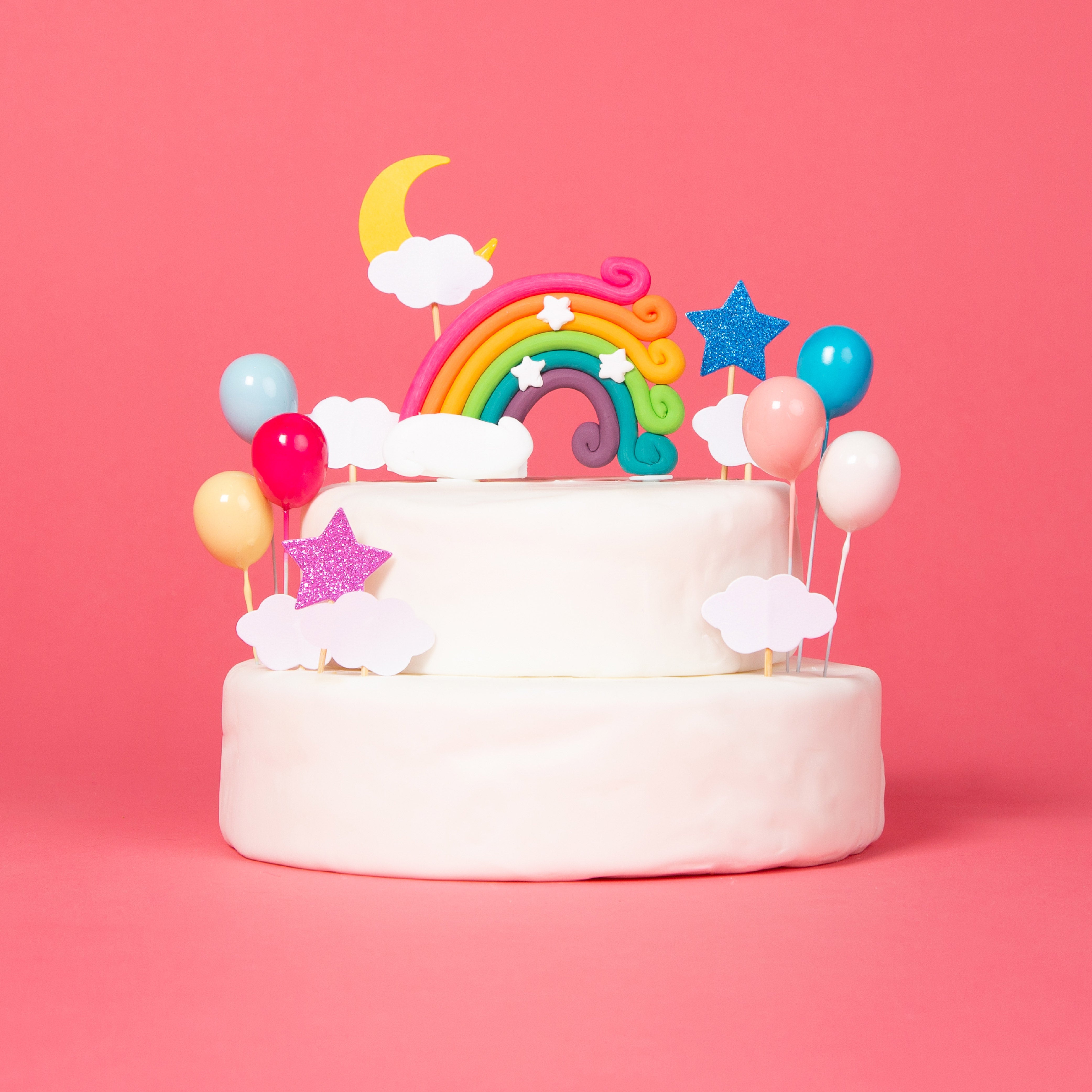 Regenboog Happy Birthday Taarttopper Set