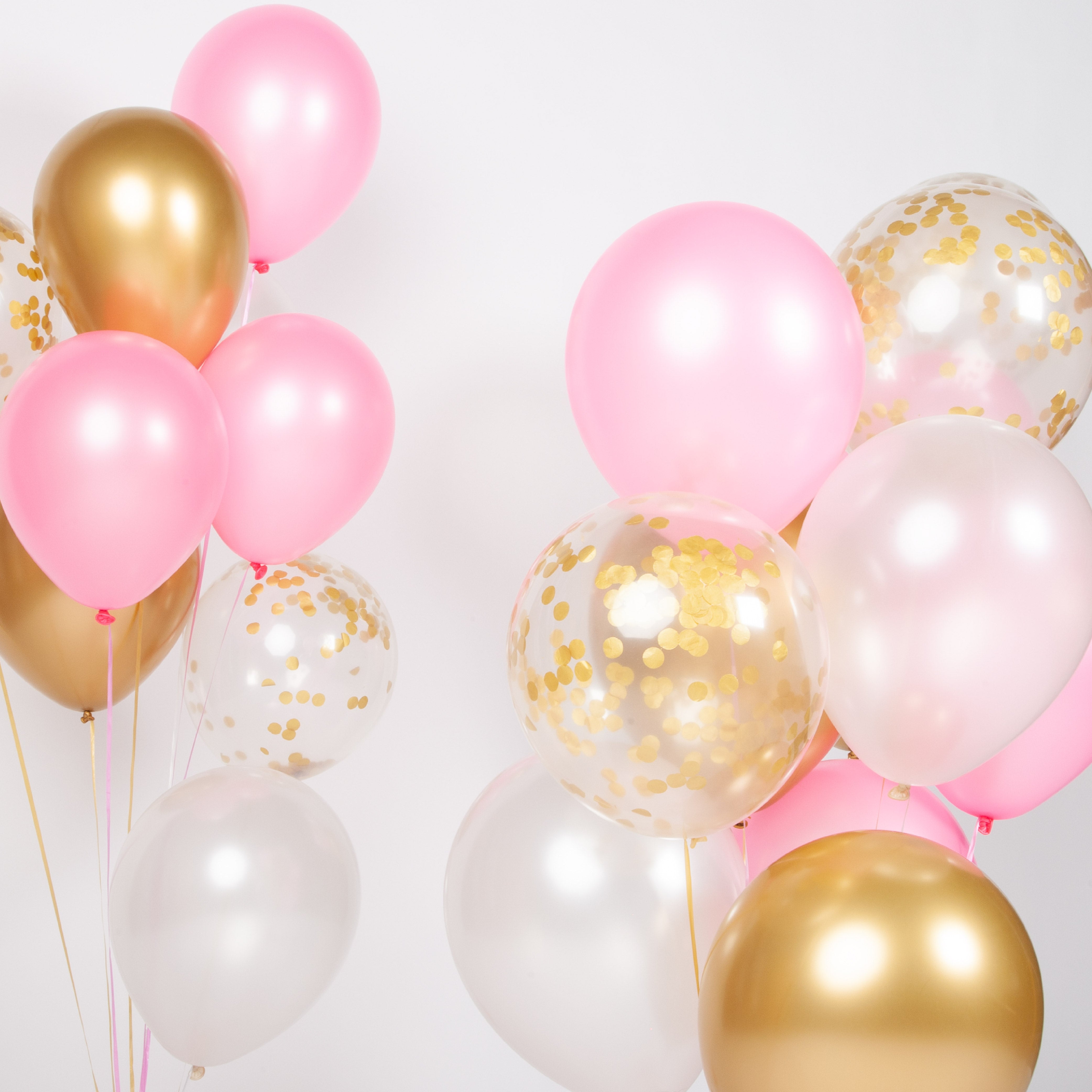 40 Stuks Goud, Crème Wit, Roze & Confetti Goud Ballonnen