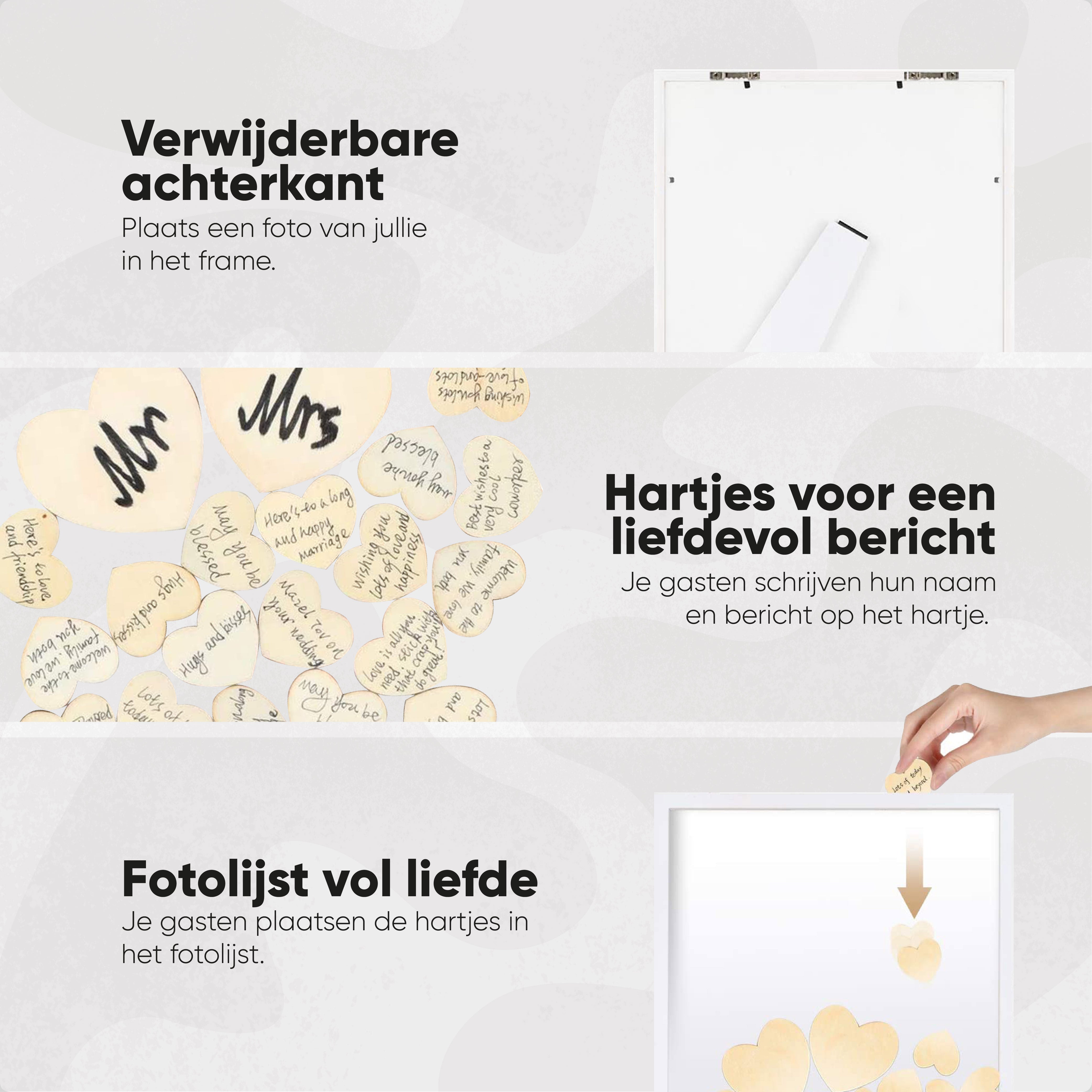 Houten Gastenboek met Hartjes