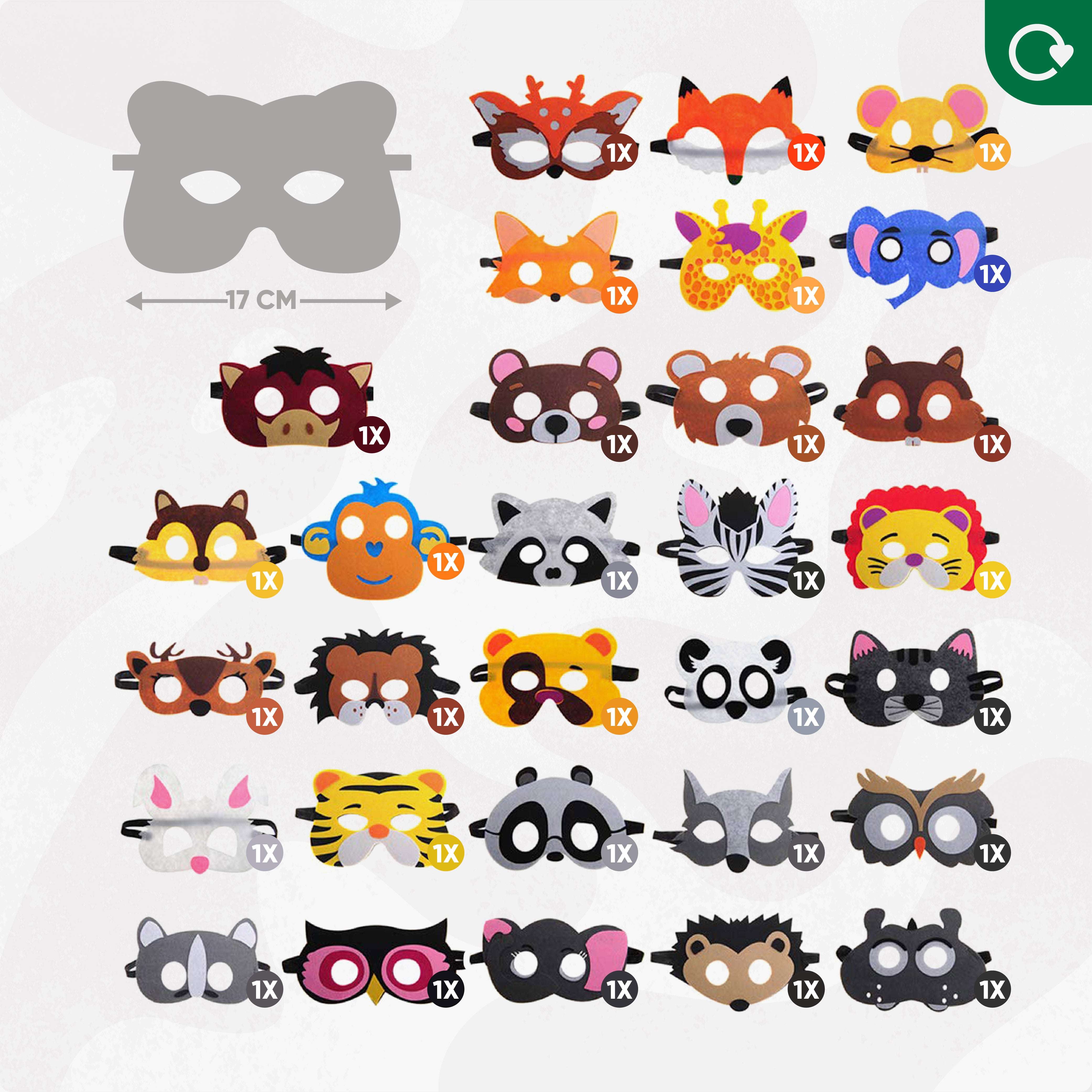 30 Stuks Dieren Maskers