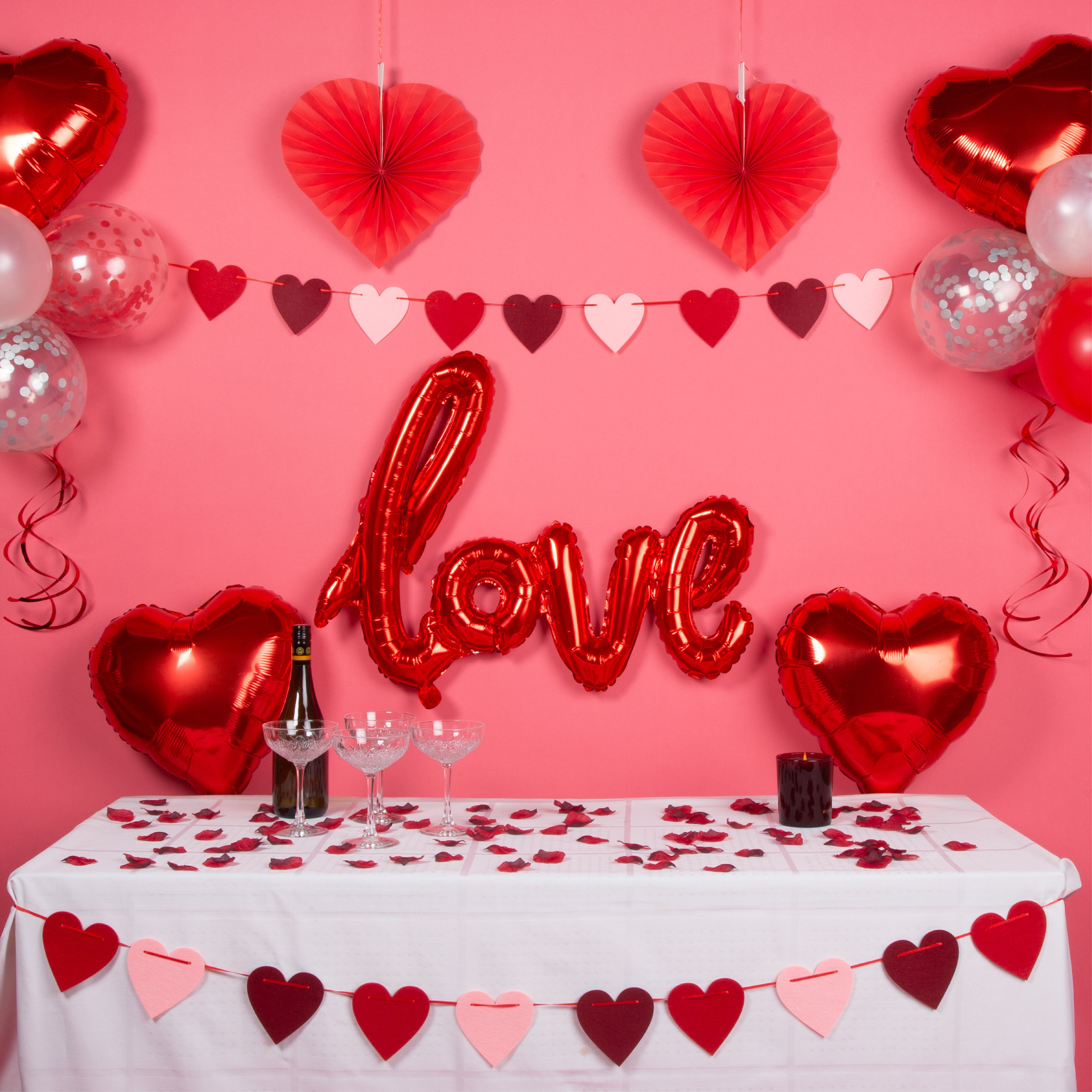 Love Valentijn & Liefde Feestpakket Roze, Rood, Wit