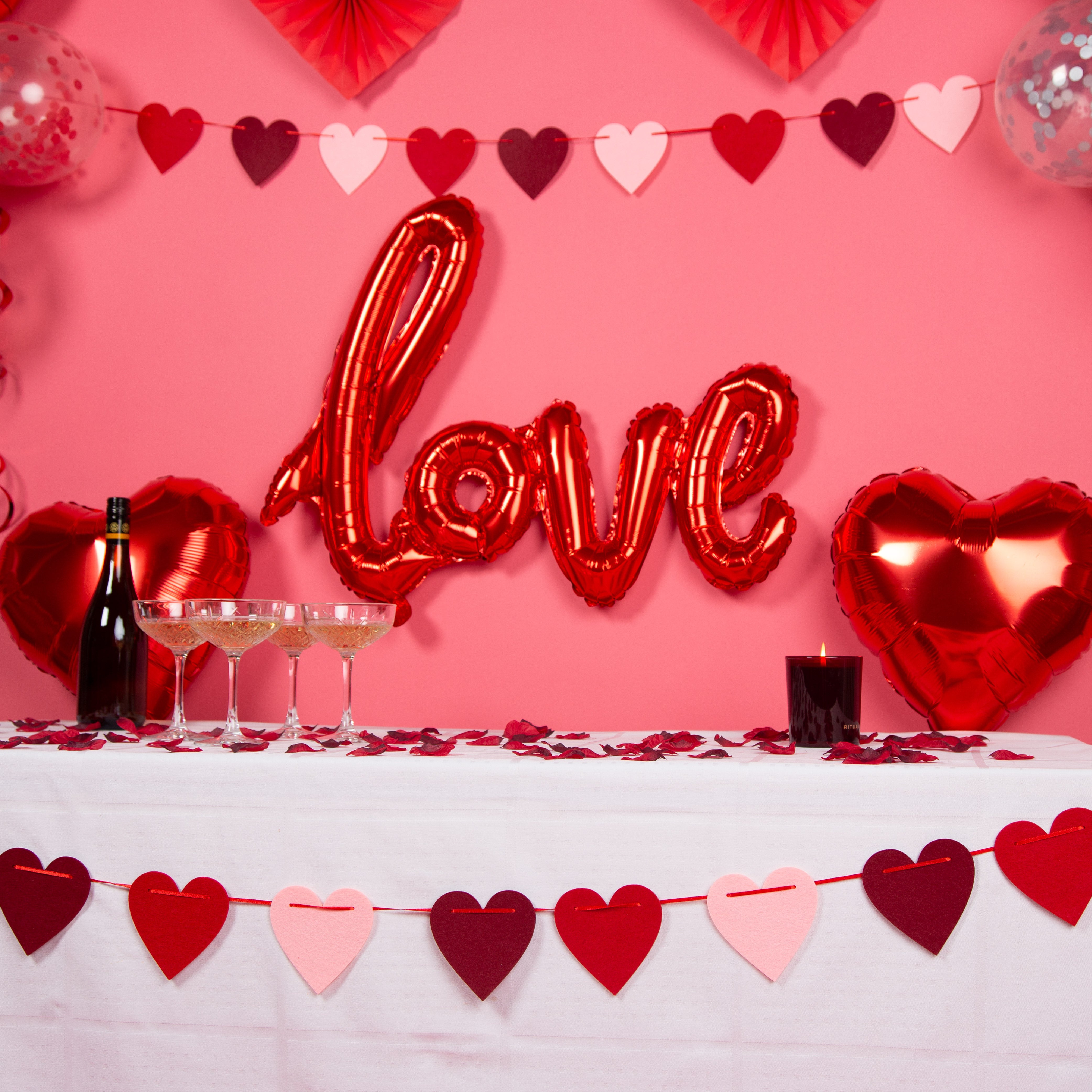 Love Valentijn & Liefde Feestpakket Roze, Rood, Wit