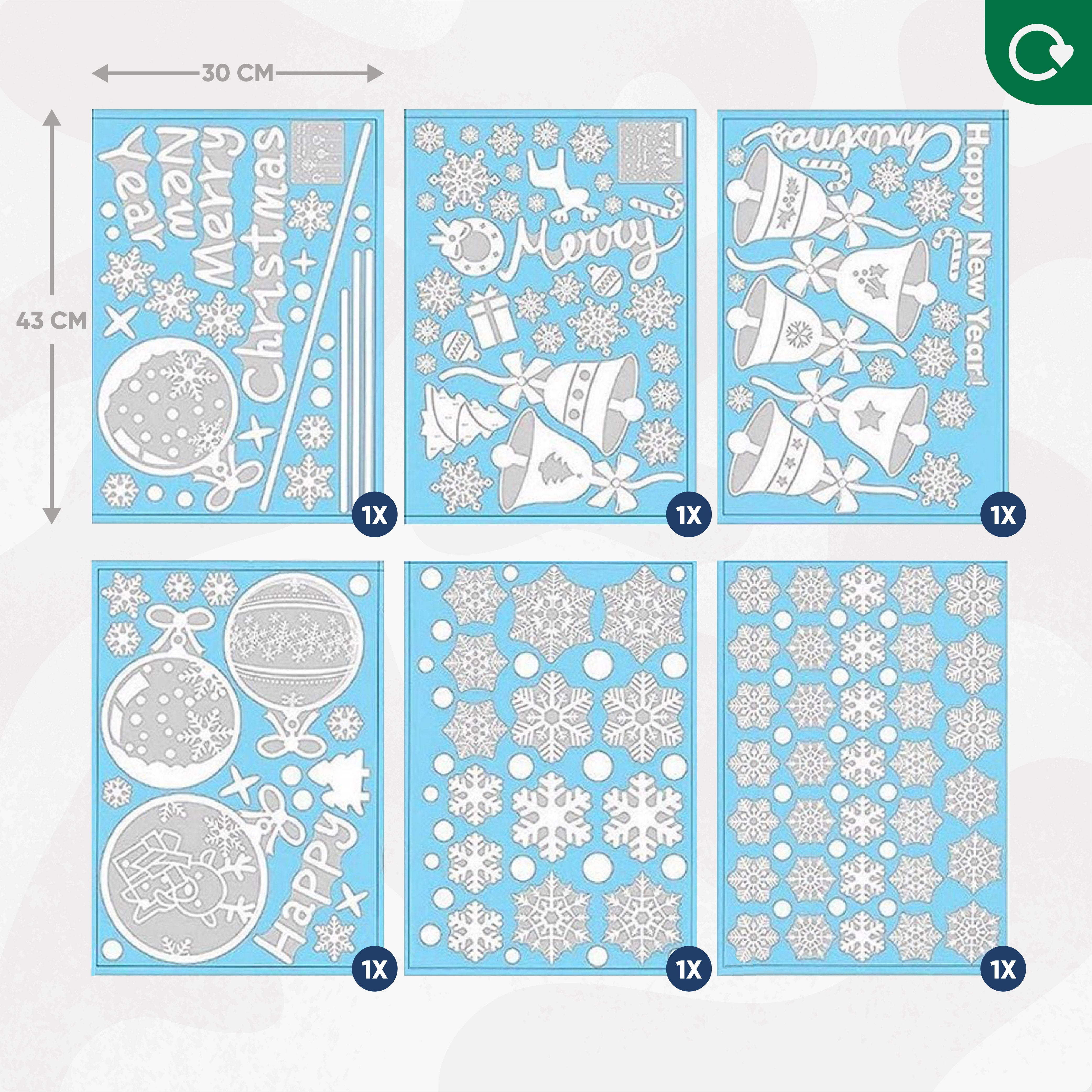 Winter & Kerst Sneeuwvlokken Raamstickers