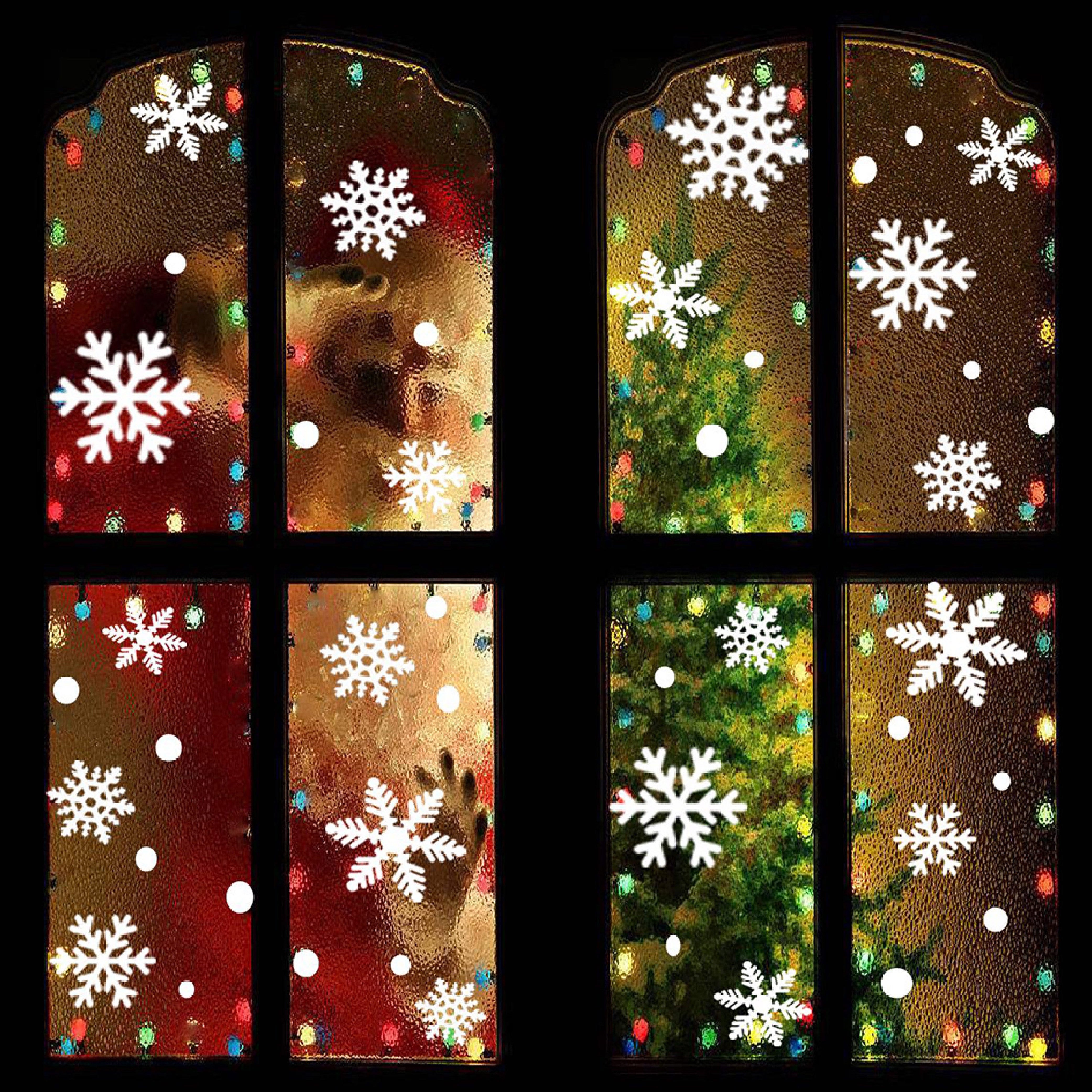 Winter & Kerst Sneeuwvlokken Raamstickers