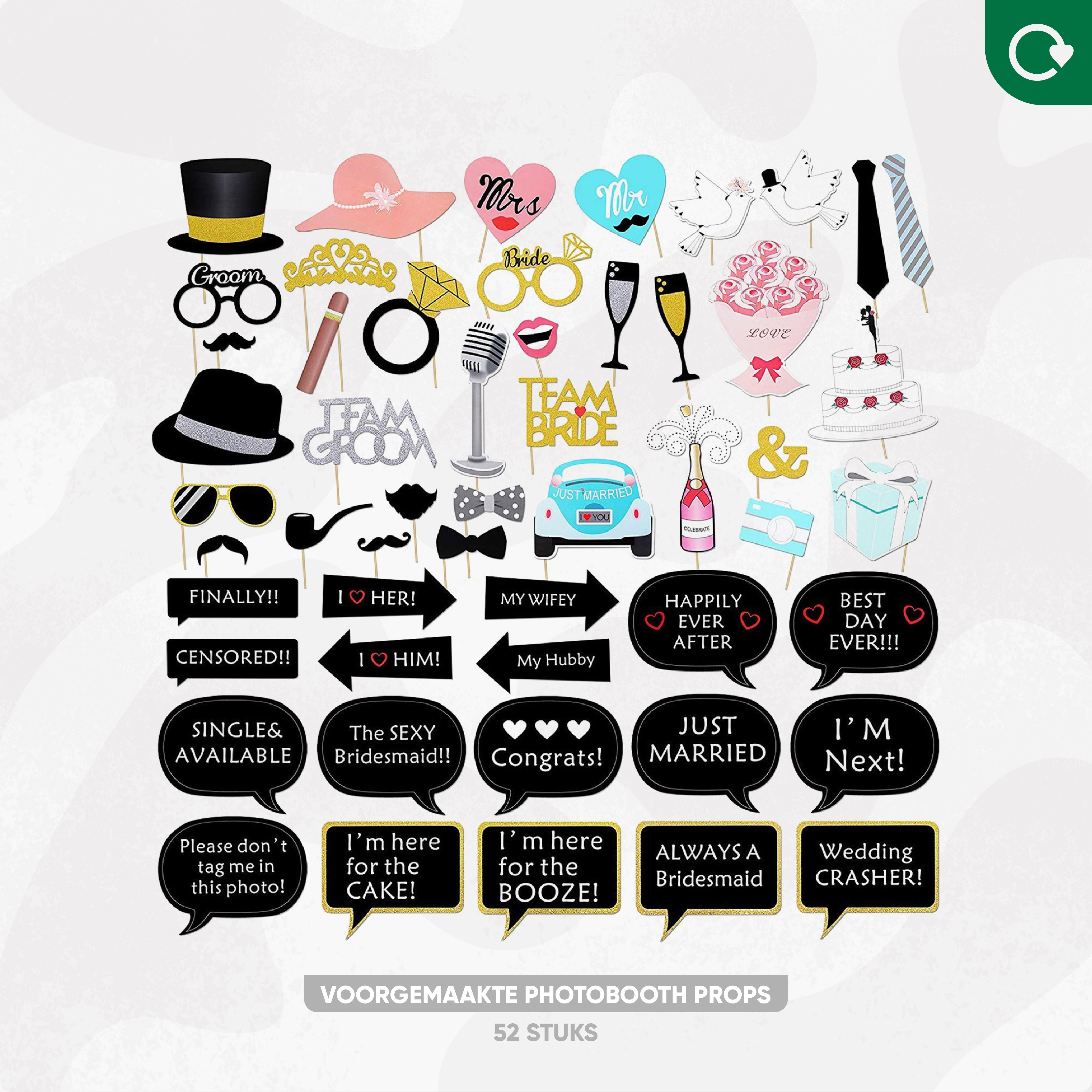 Bruiloft Photobooth Props
