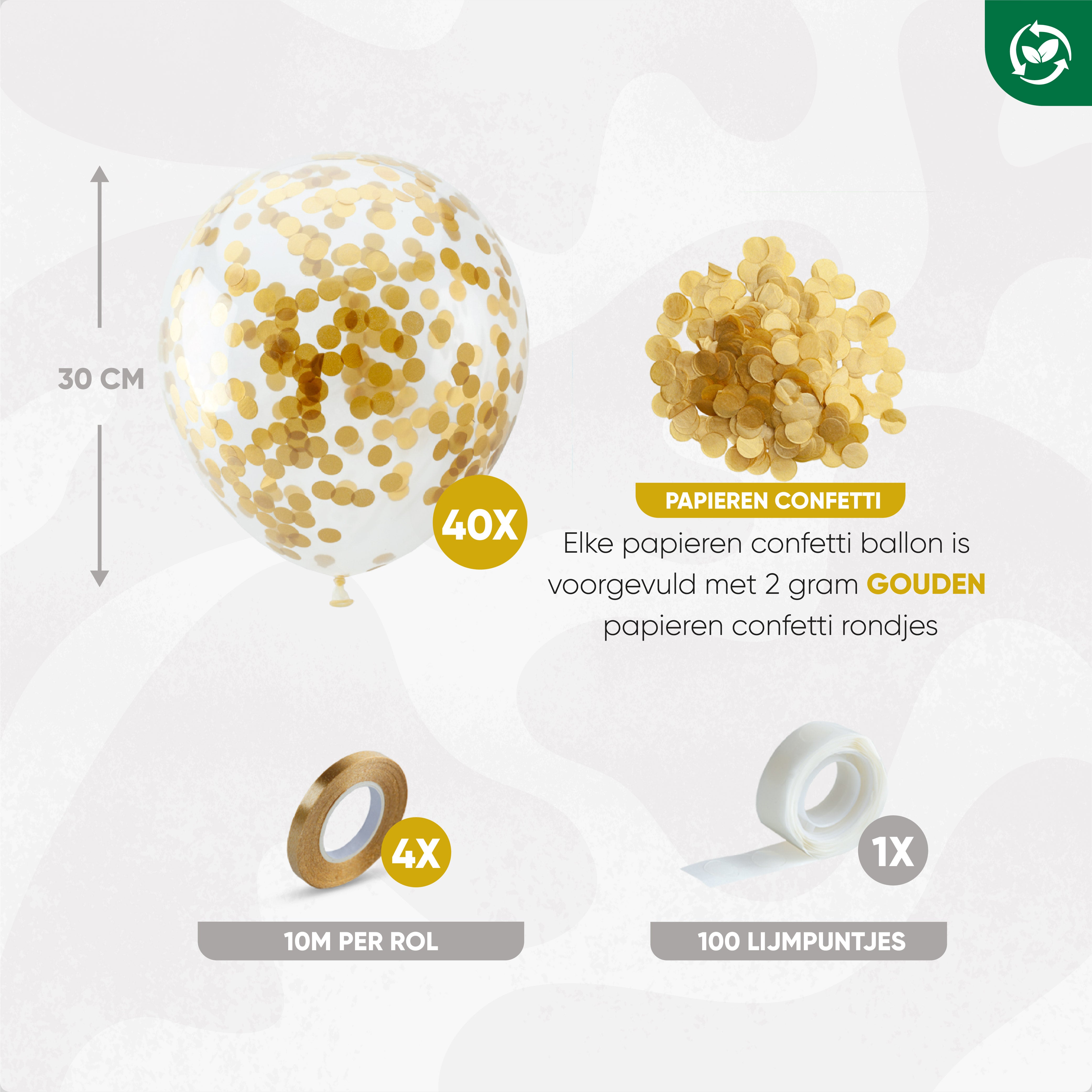40 Stuks Confetti Goud Ballonnen