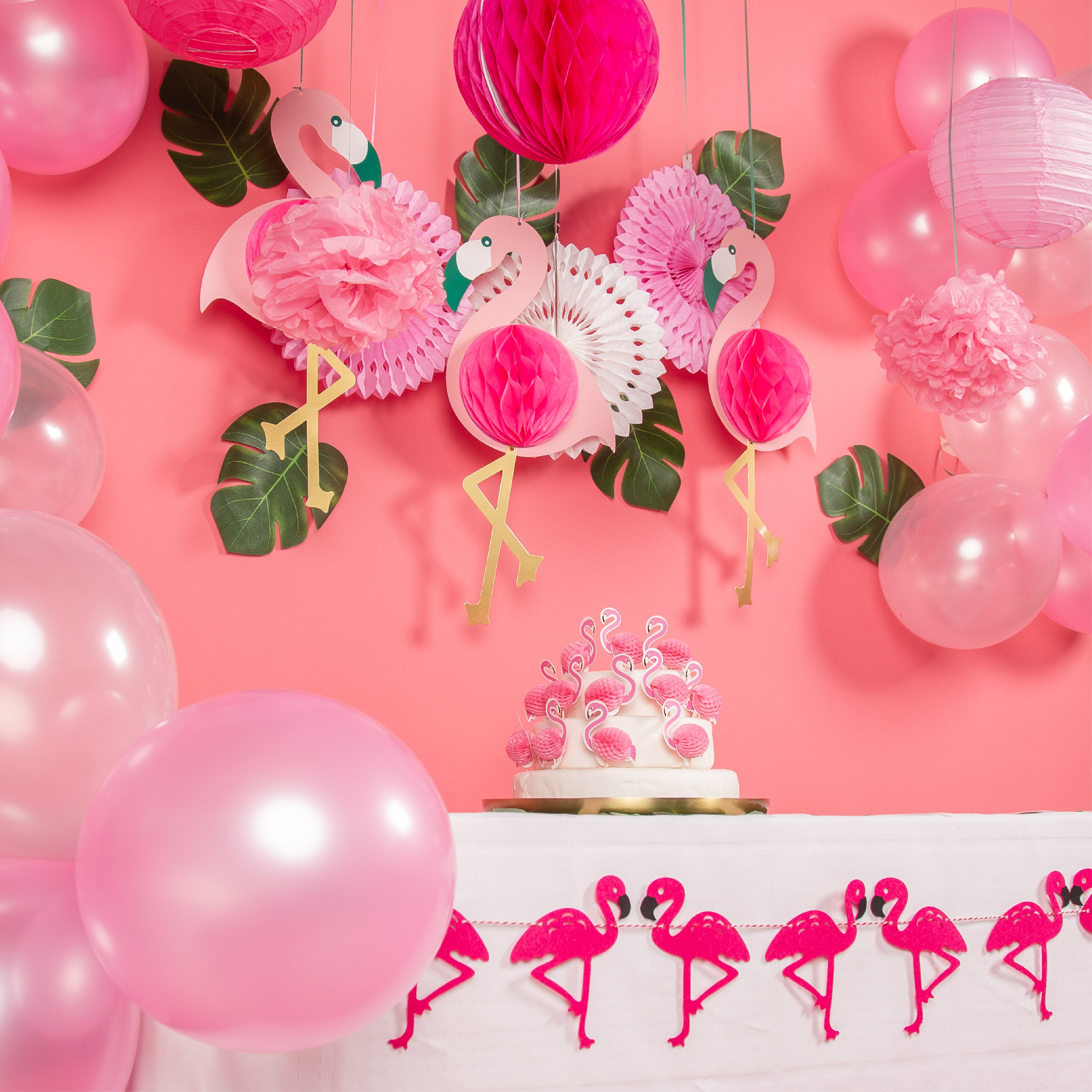 Flamingo Tropisch Feestpakket Roze & Groen