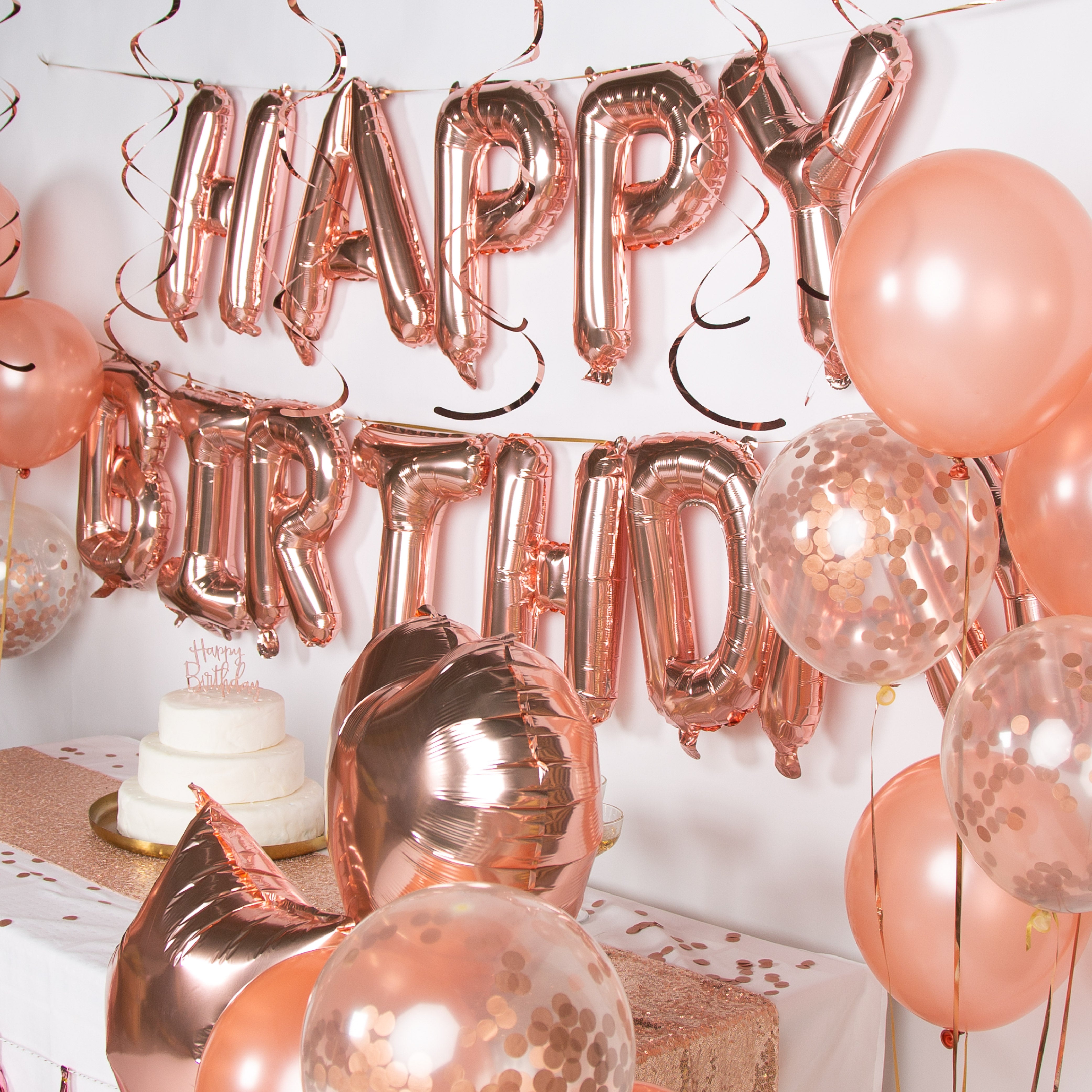 Happy Birthday Verjaardag Feestpakket Rose Goud