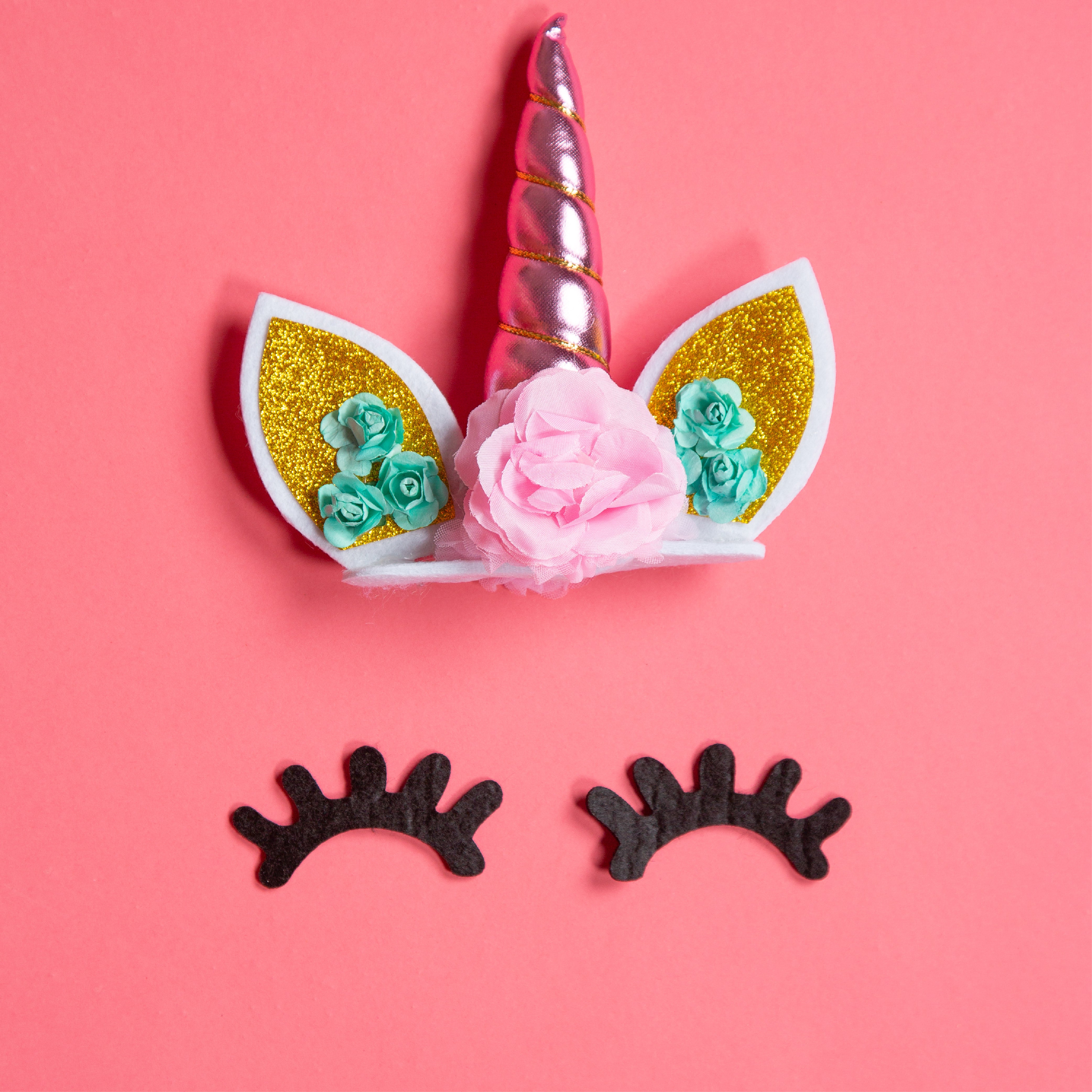 Roze Eenhoorn Taarttopper & Slinger Set