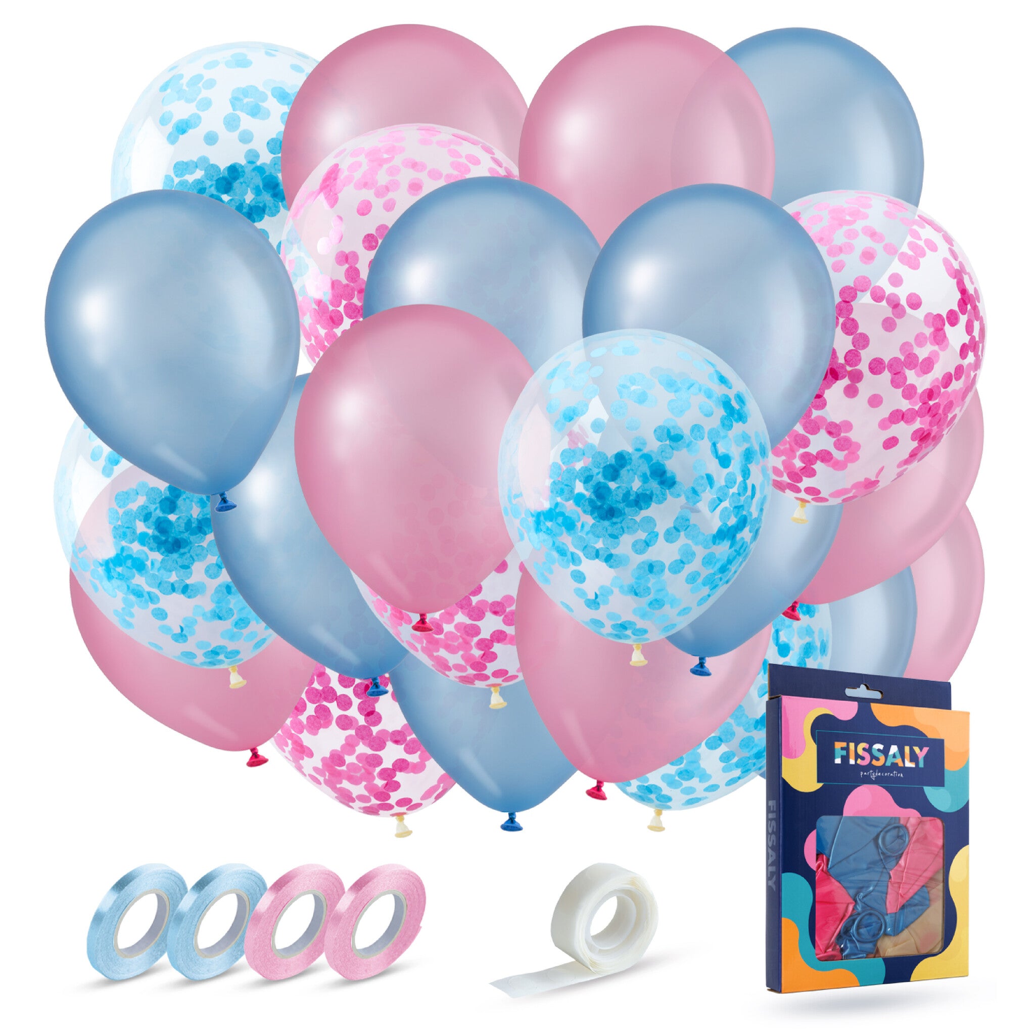 40 Stuks Gender Reveal Roze & Blauw Ballonnen