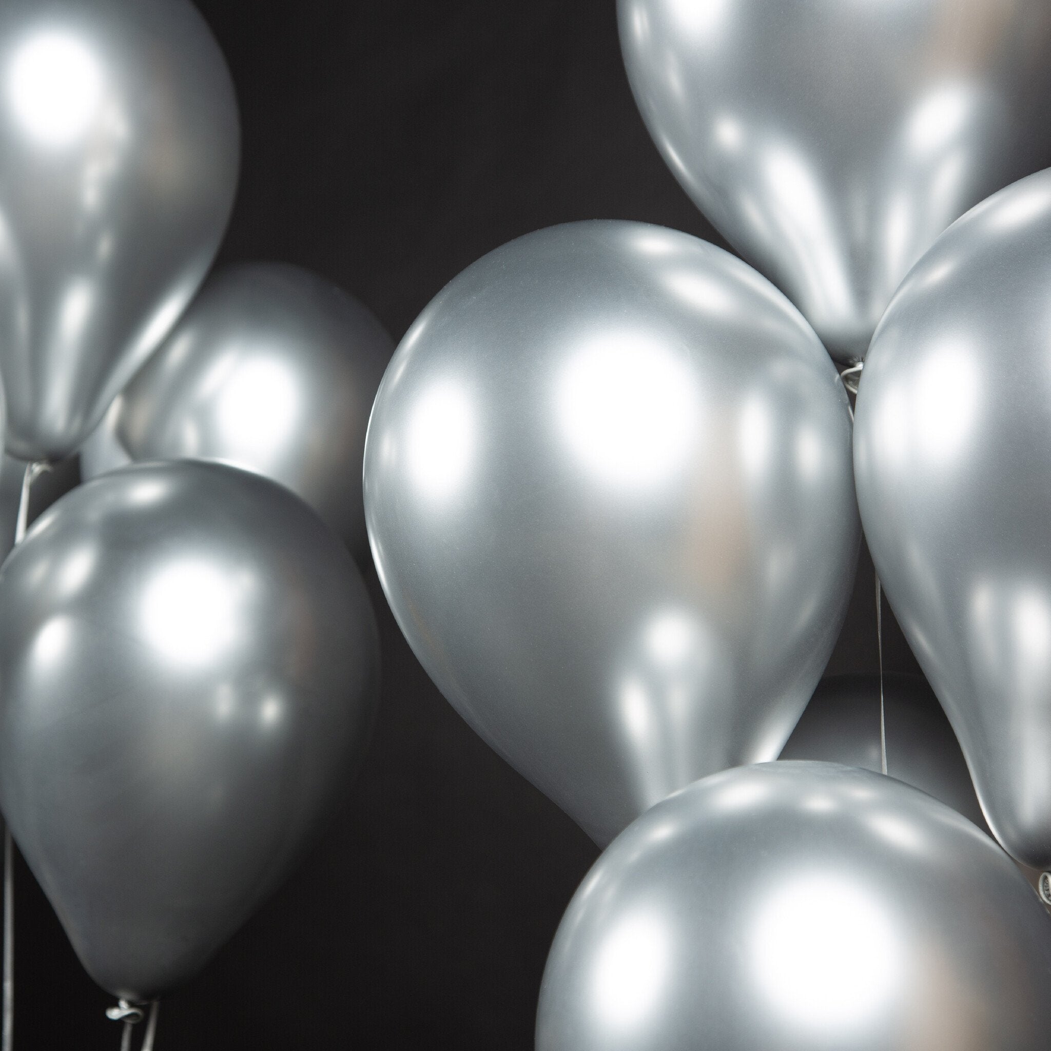 40 Stuks Zilveren Chrome Helium Latex Ballonnen