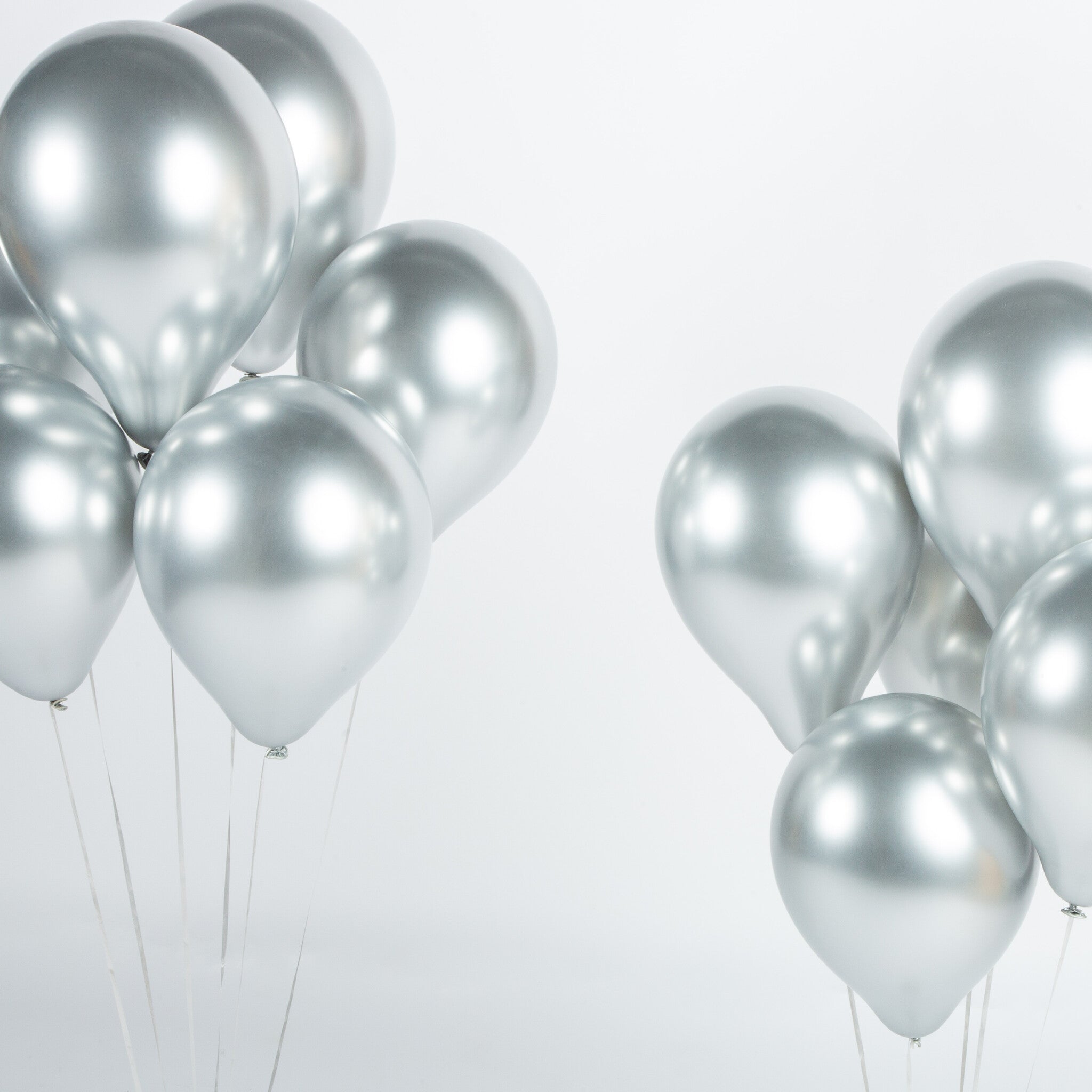 40 Stuks Zilveren Chrome Helium Latex Ballonnen