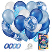 40 Stuks Blauw, Wit & Donkerblauw Ballonnen