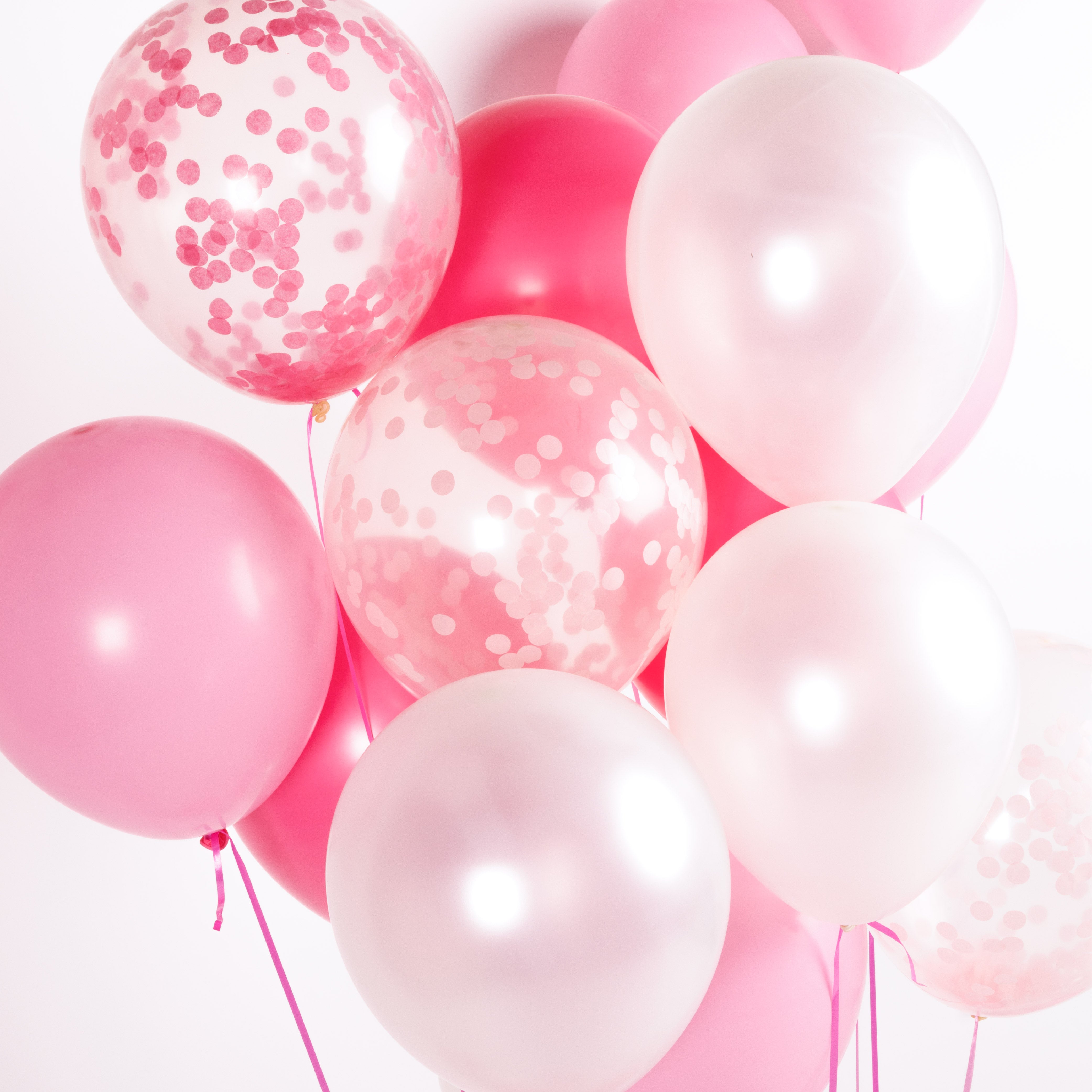 40 Stuks Roze, Wit & Donkerroze Ballonnen