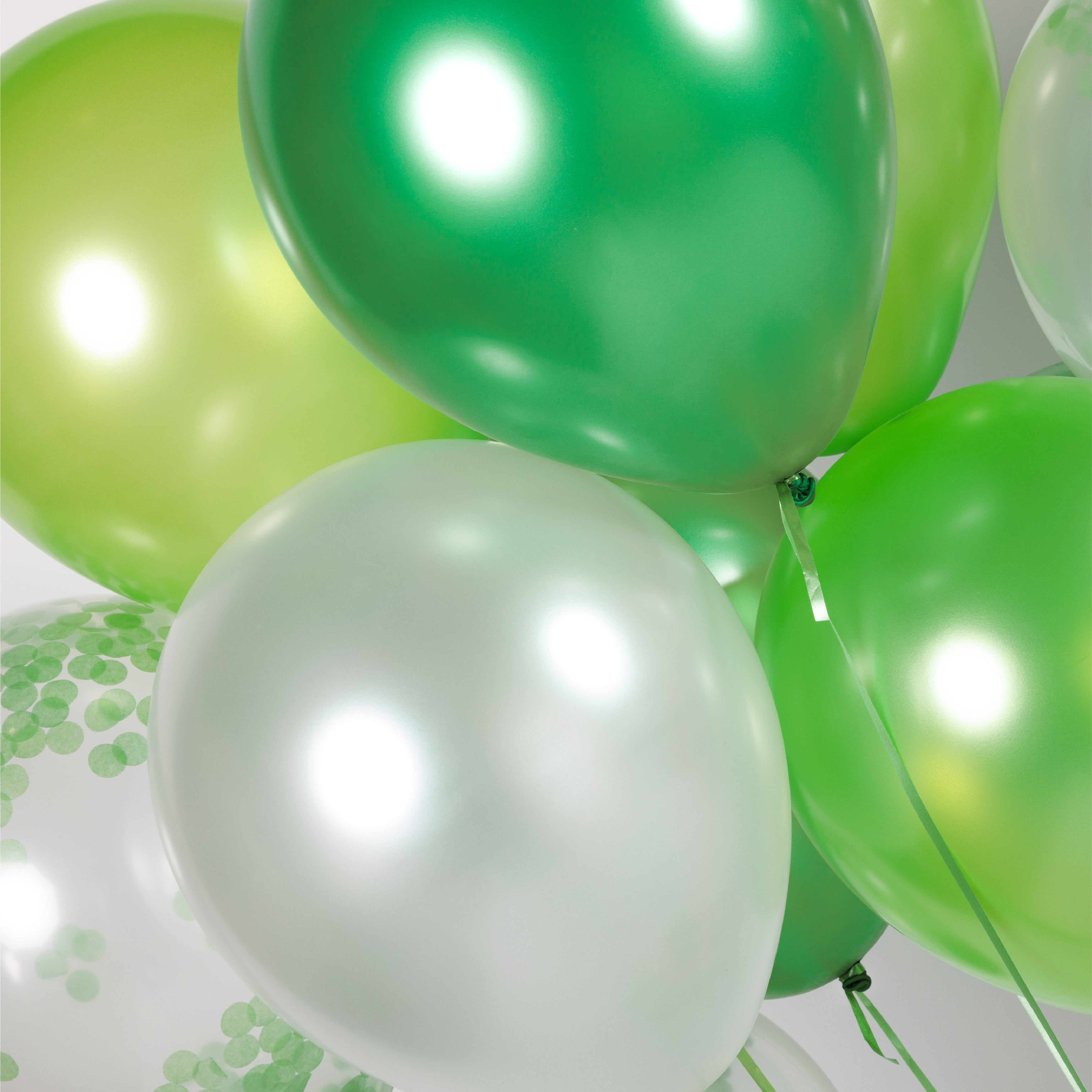 40 Stuks Groen, Wit & Donkergroen Ballonnen