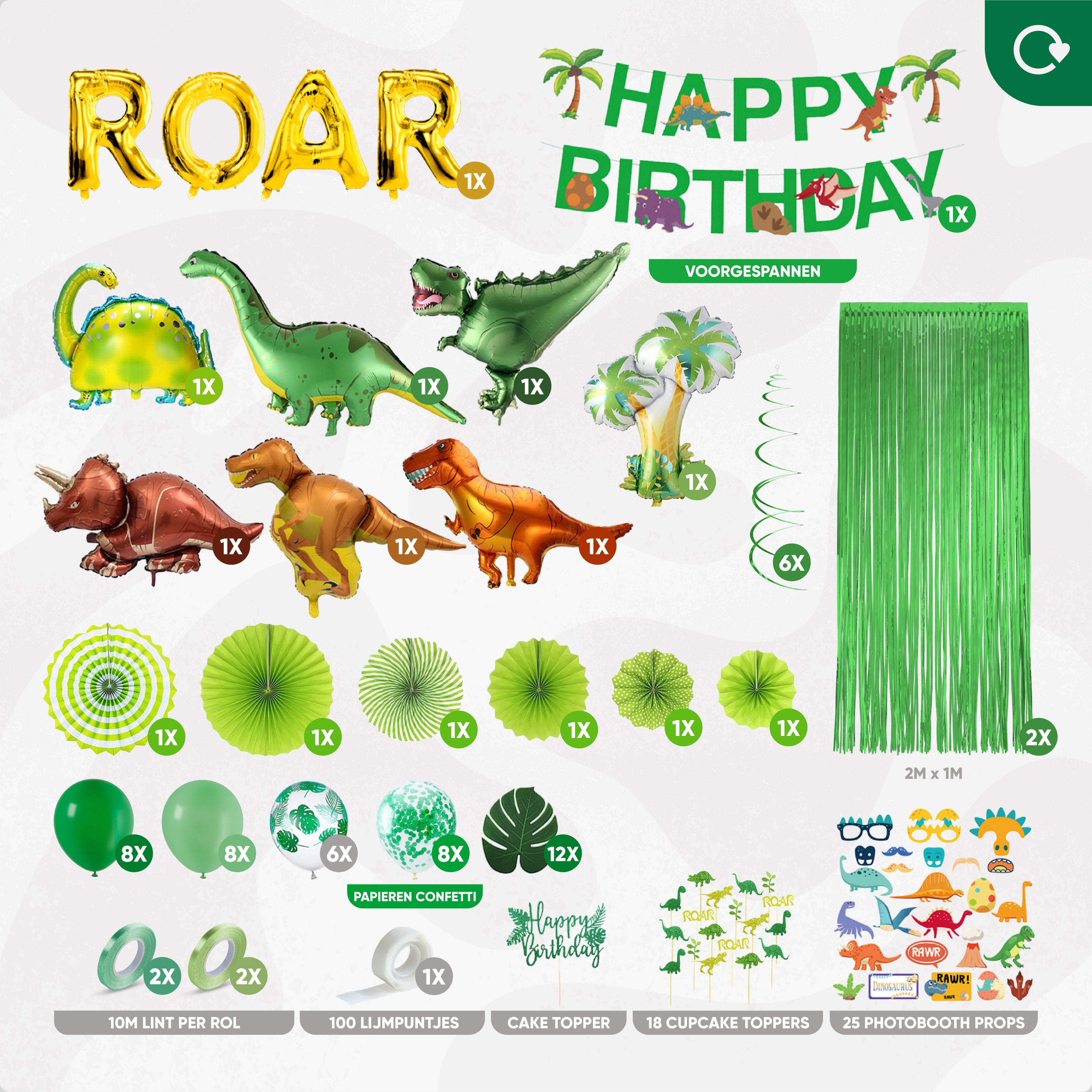 Dinosaurus & Jungle Verjaardag Feestpakket XL