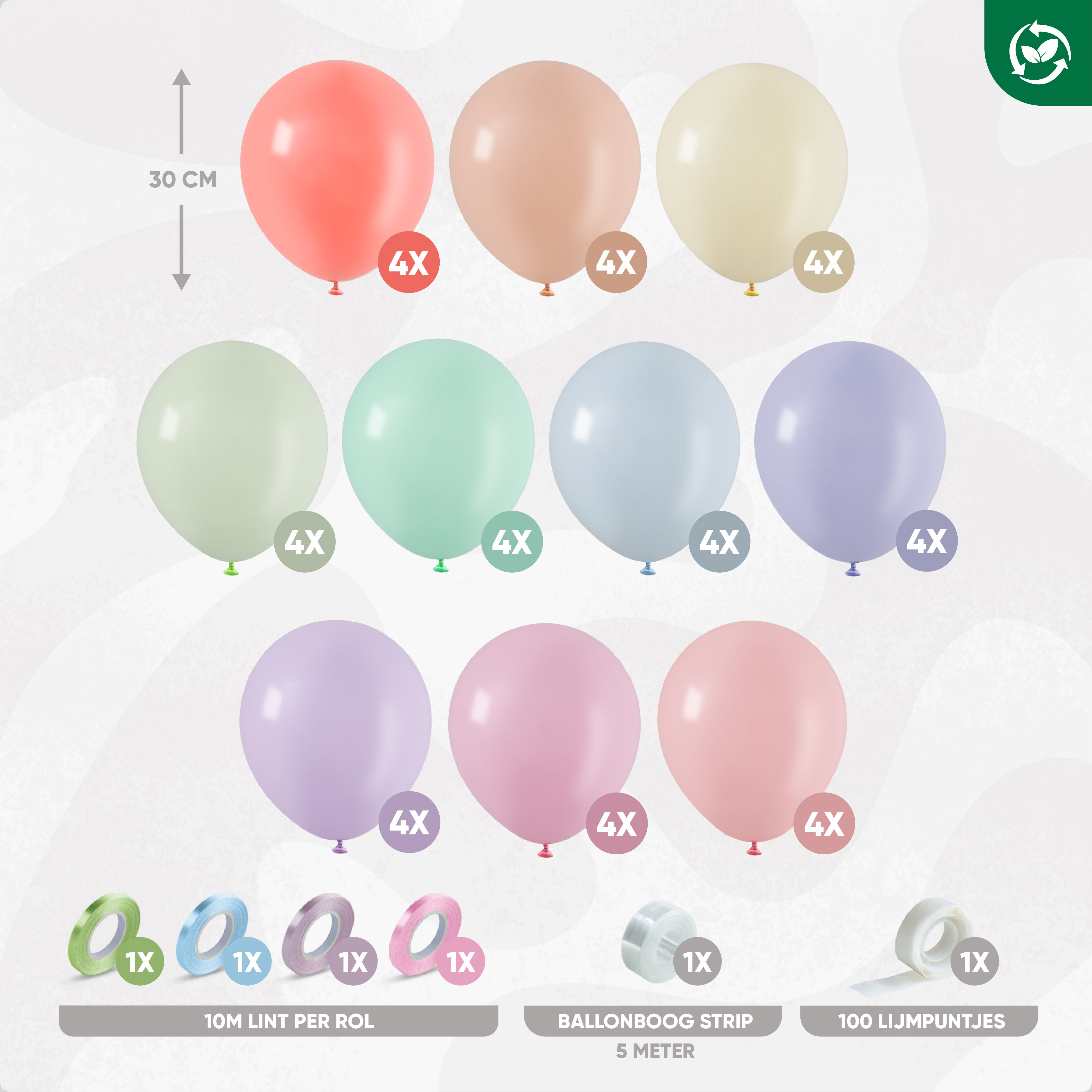 40 Stuks Gekleurde Pastel Helium Latex Ballonnen