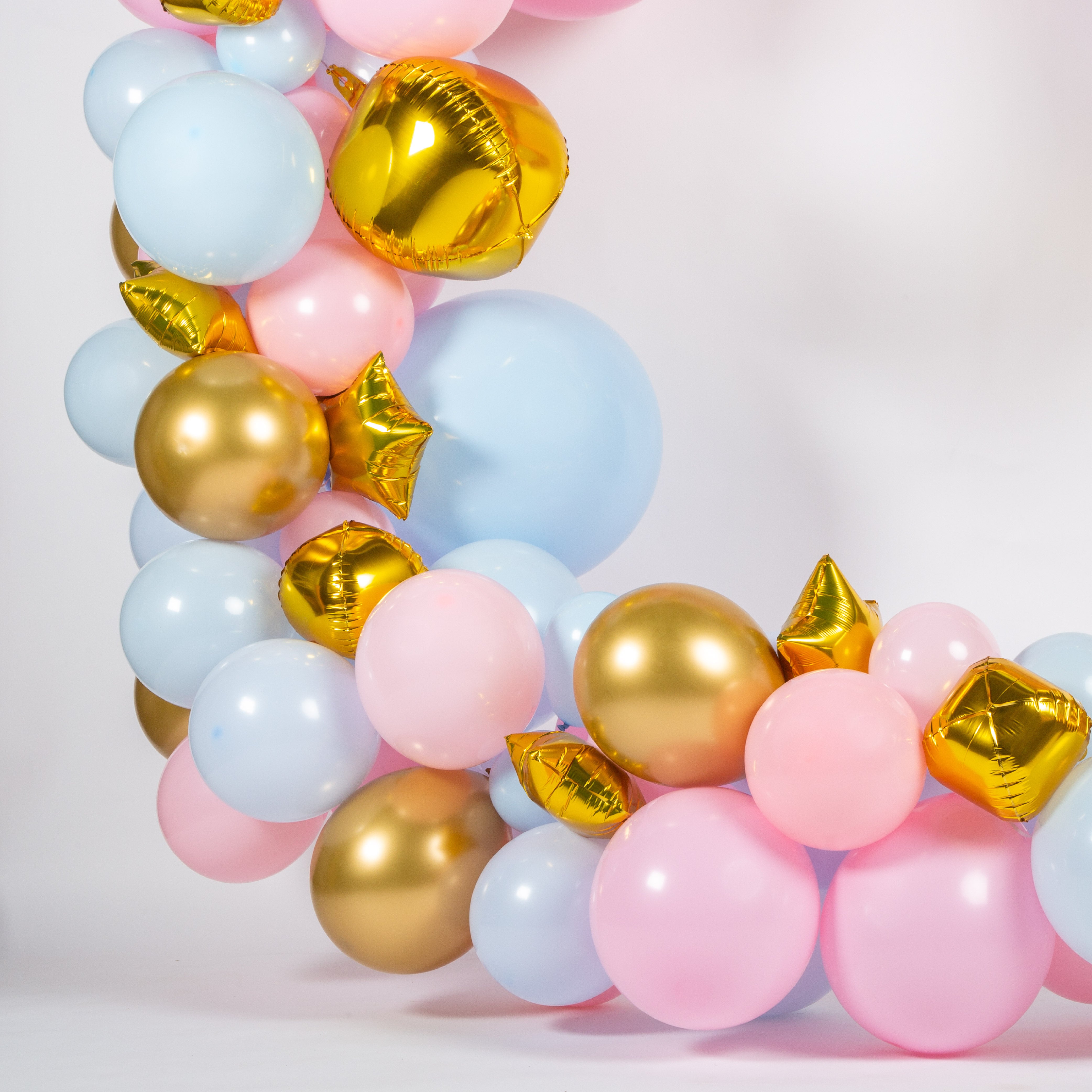 Gender Reveal Ballonnenboog Roze, Blauw, Goud