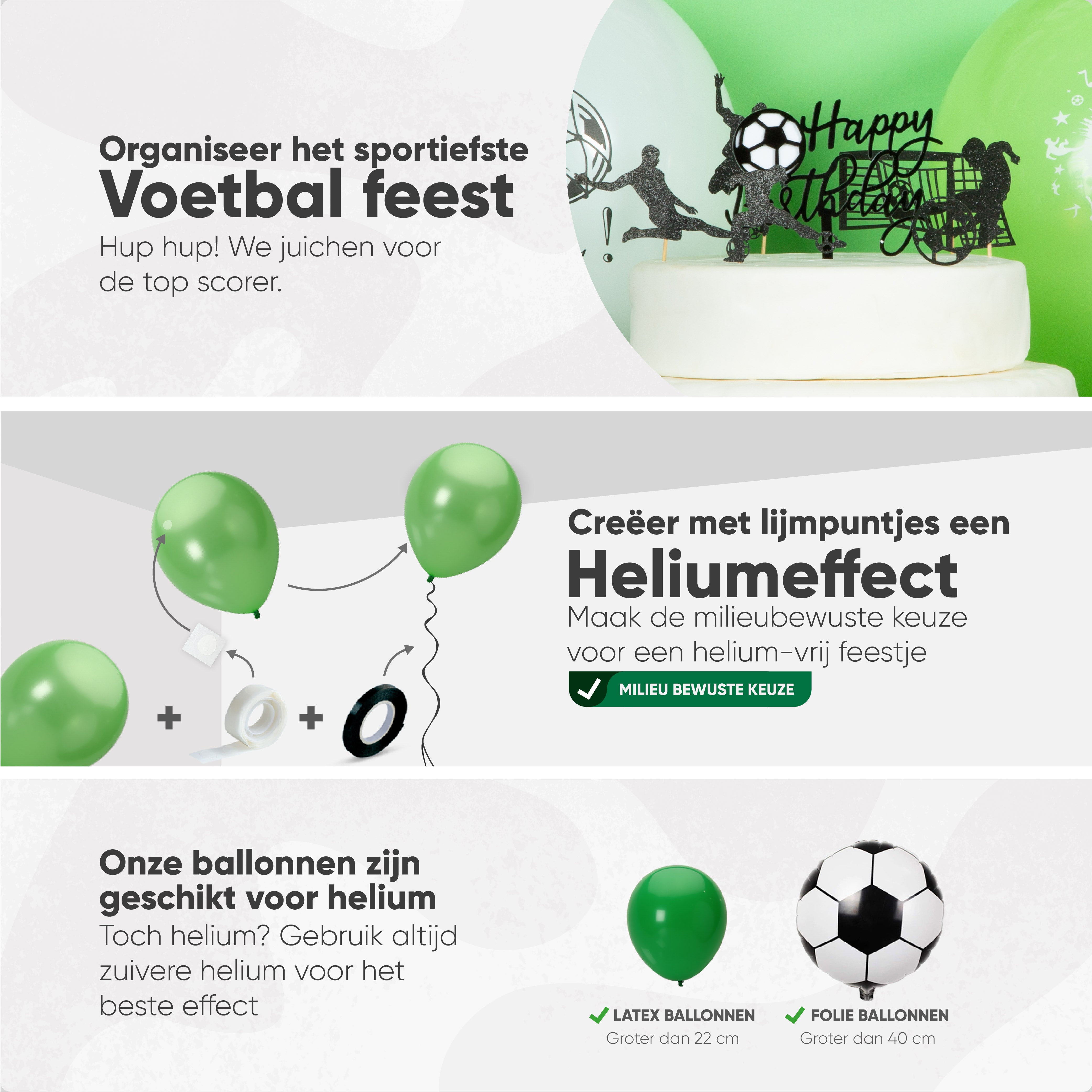 Voetbal Verjaardag Feestpakket Zwart, Groen & Wit