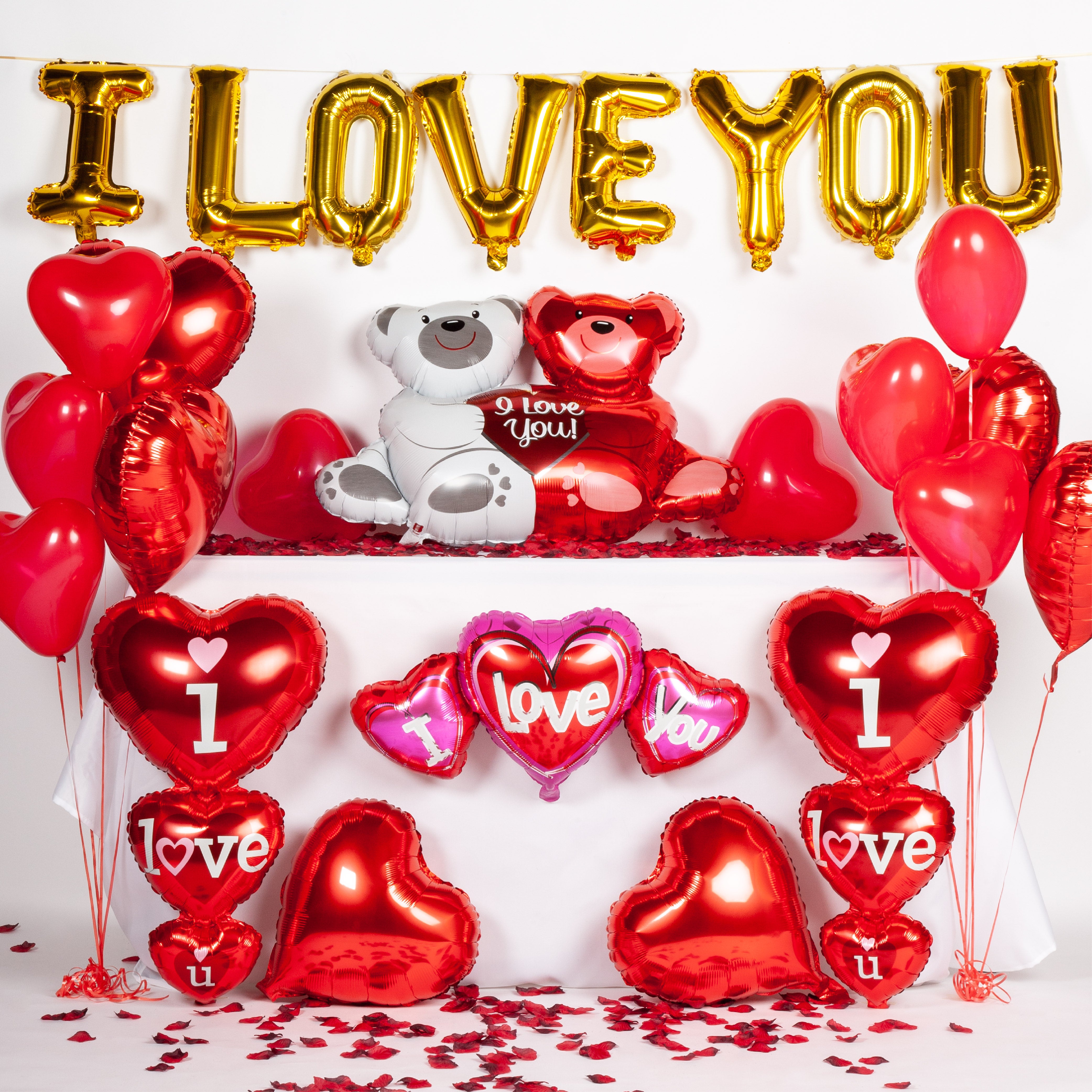 I Love You Valentijn & Liefde Feestpakket Rood & Goud