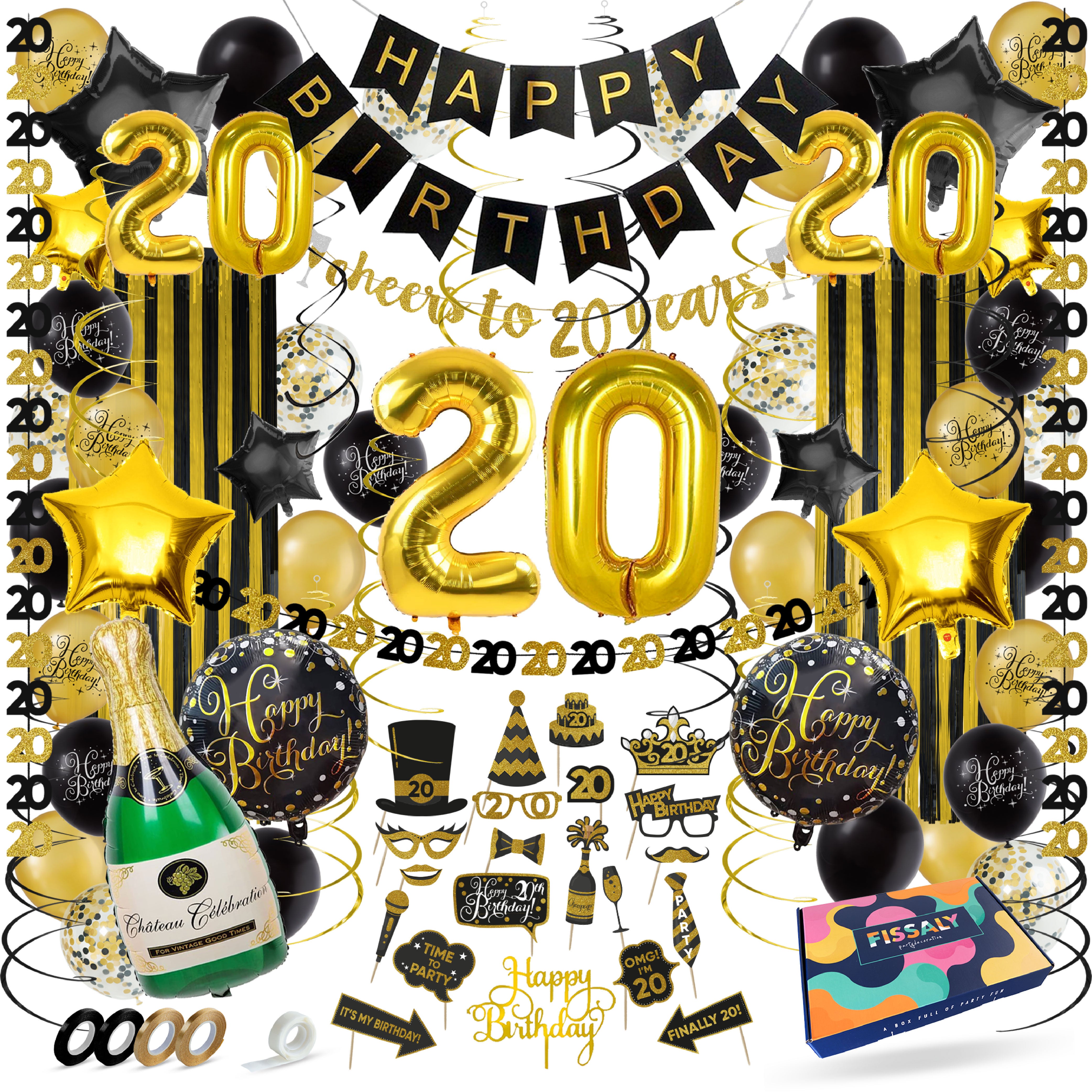 20 Jaar Leeftijd Feestpakket Zwart Goud