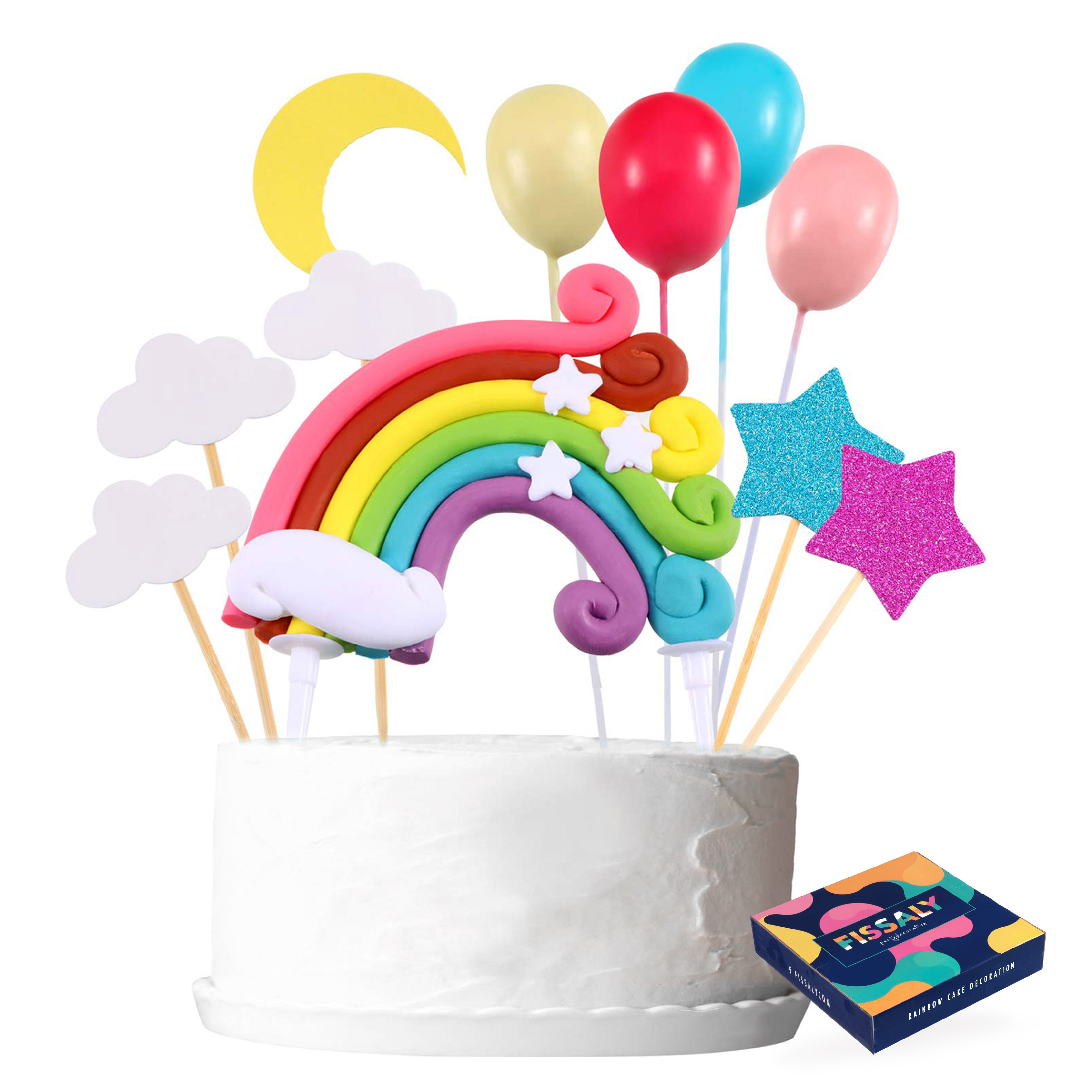 Regenboog Happy Birthday Taarttopper Set