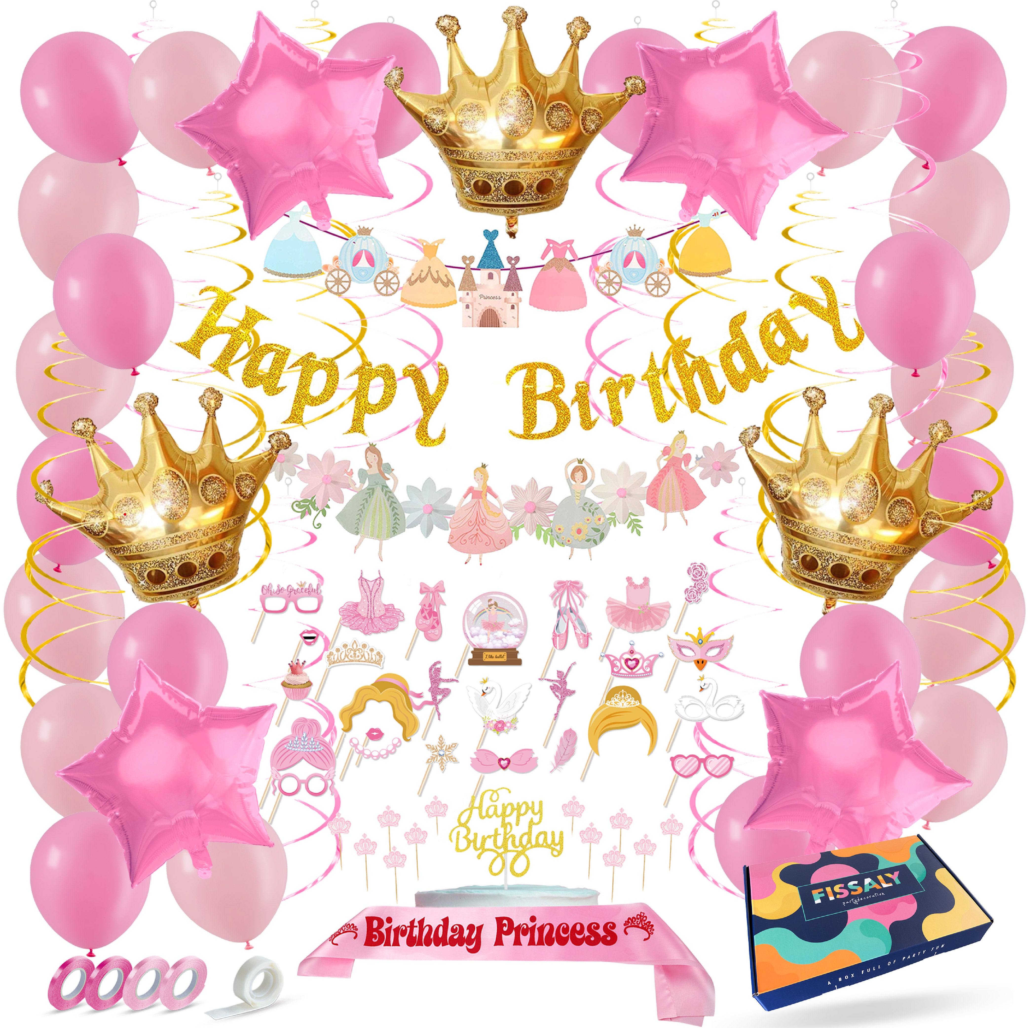 Prinses Verjaardag Feestpakket Roze & Goud