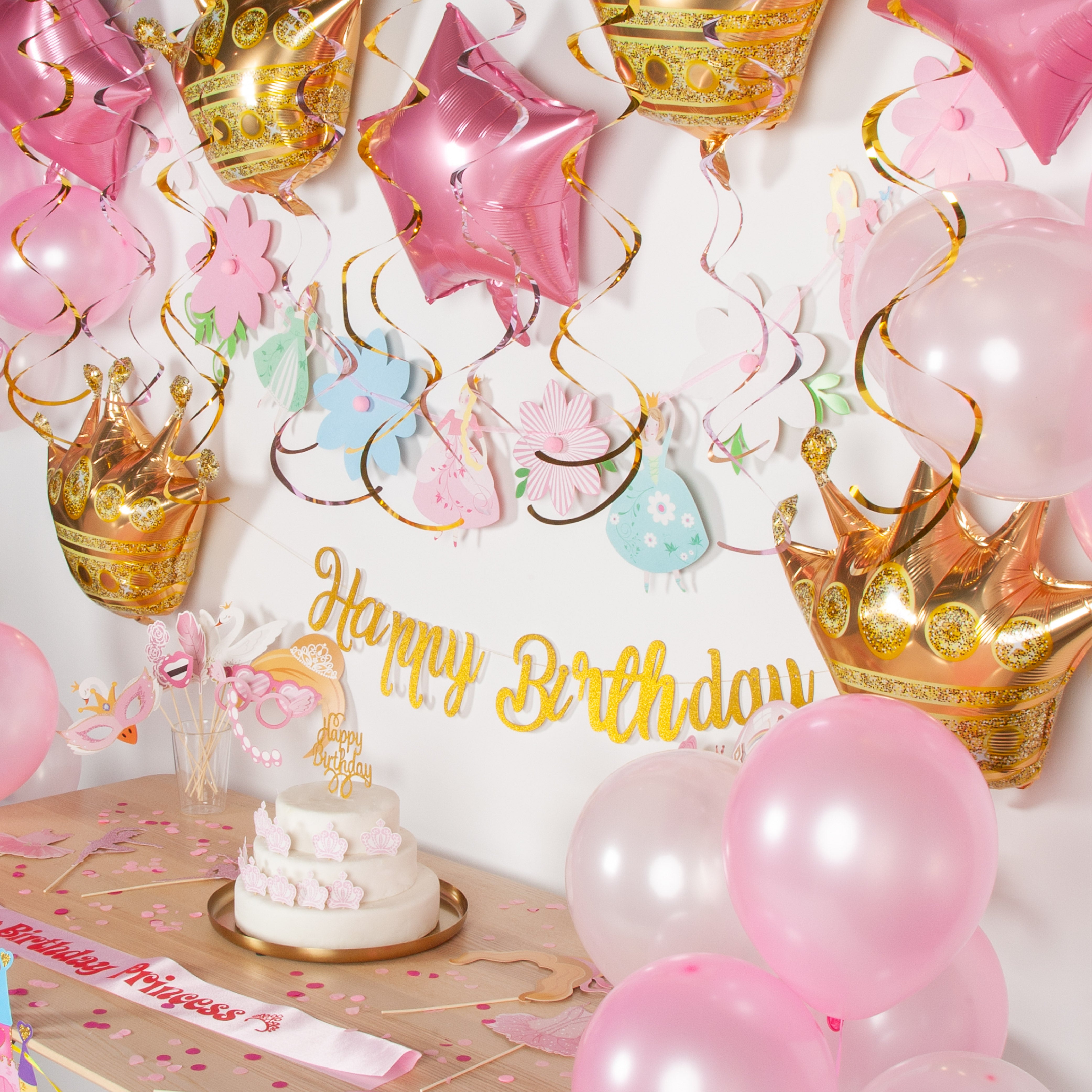 Prinses Verjaardag Feestpakket Roze & Goud