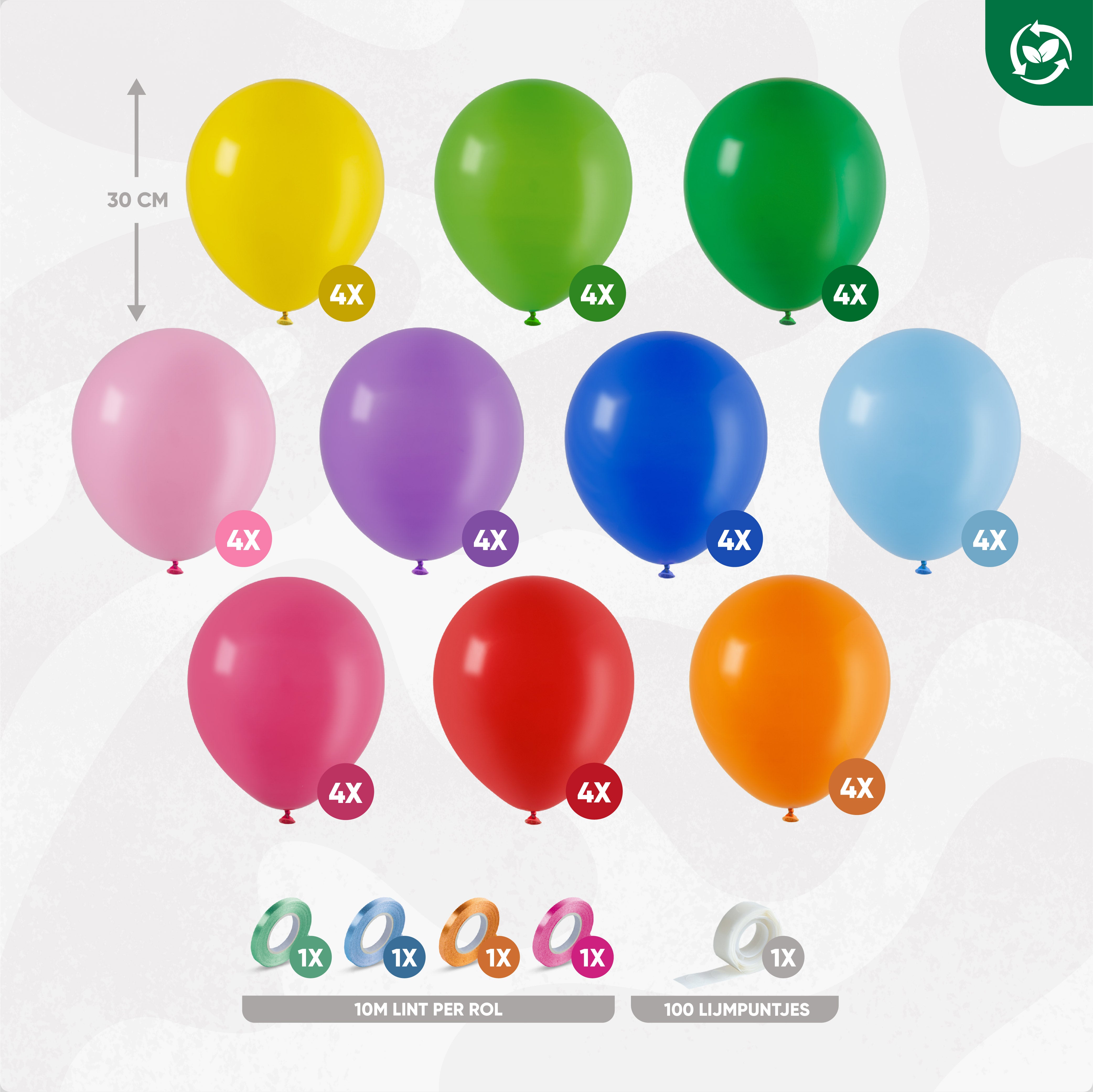 40 Stuks Gekleurde Ballonnen