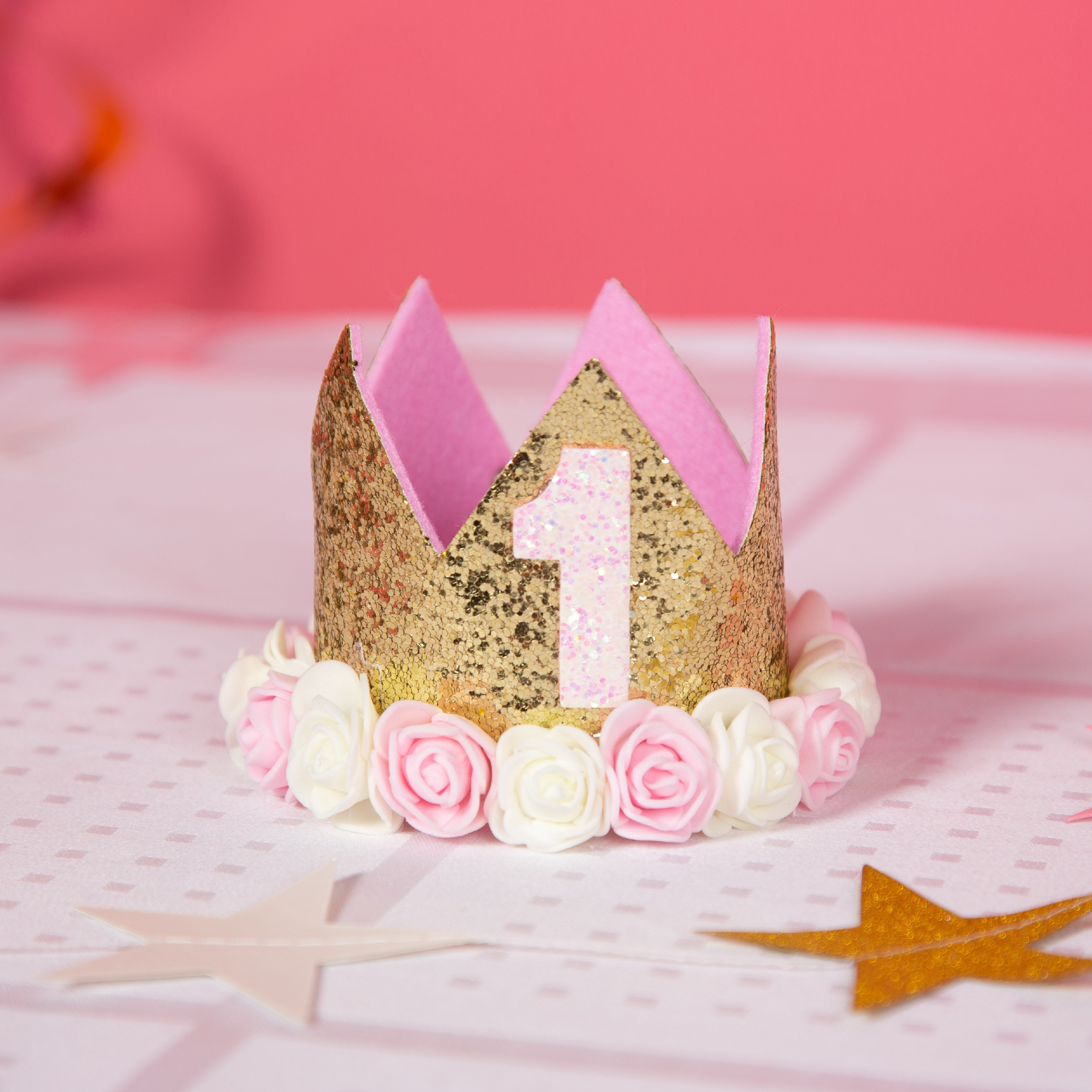 Meisje 1 Jaar Verjaardag Feestpakket Roze & Goud