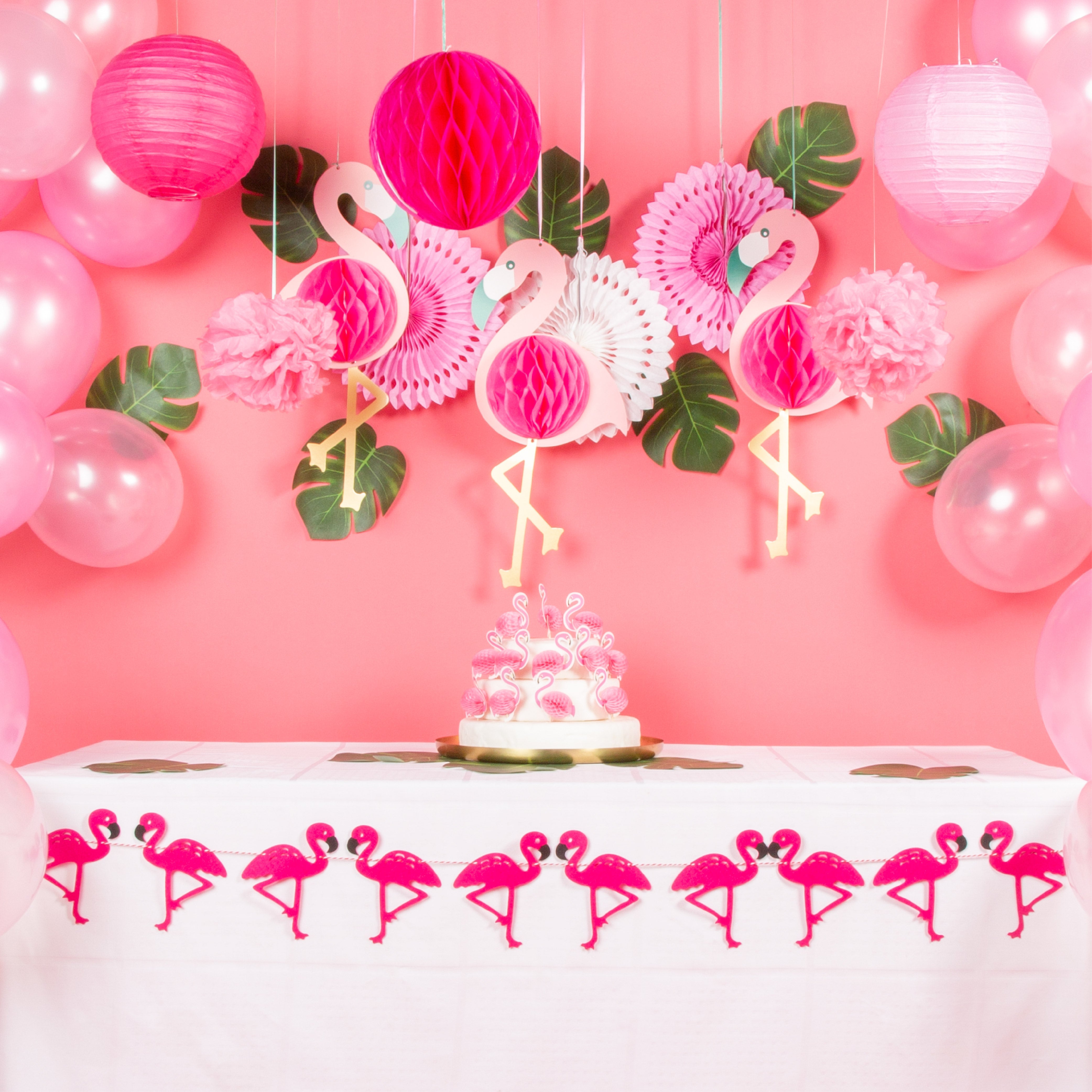 Flamingo Tropisch Feestpakket Roze & Groen